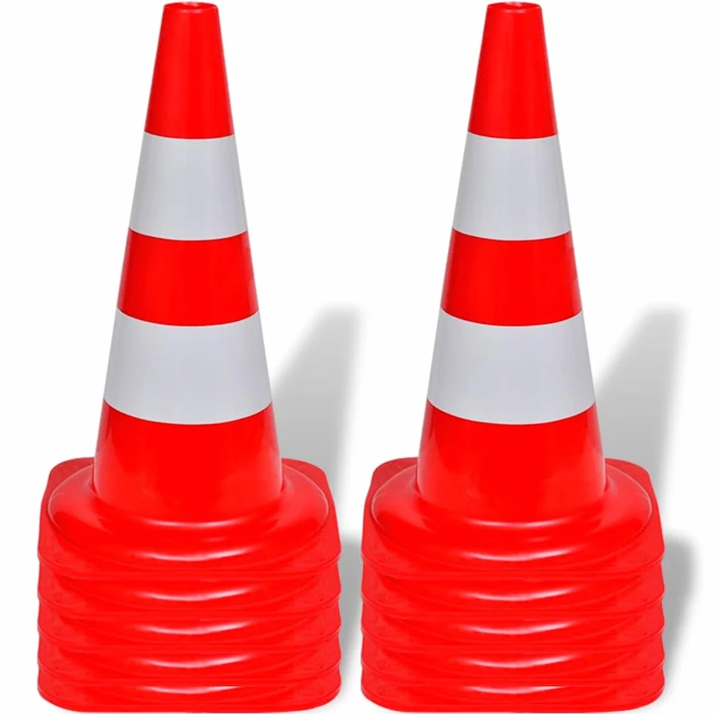 Odblaskowe pachołki drogowe czerwono-białe 50 cm