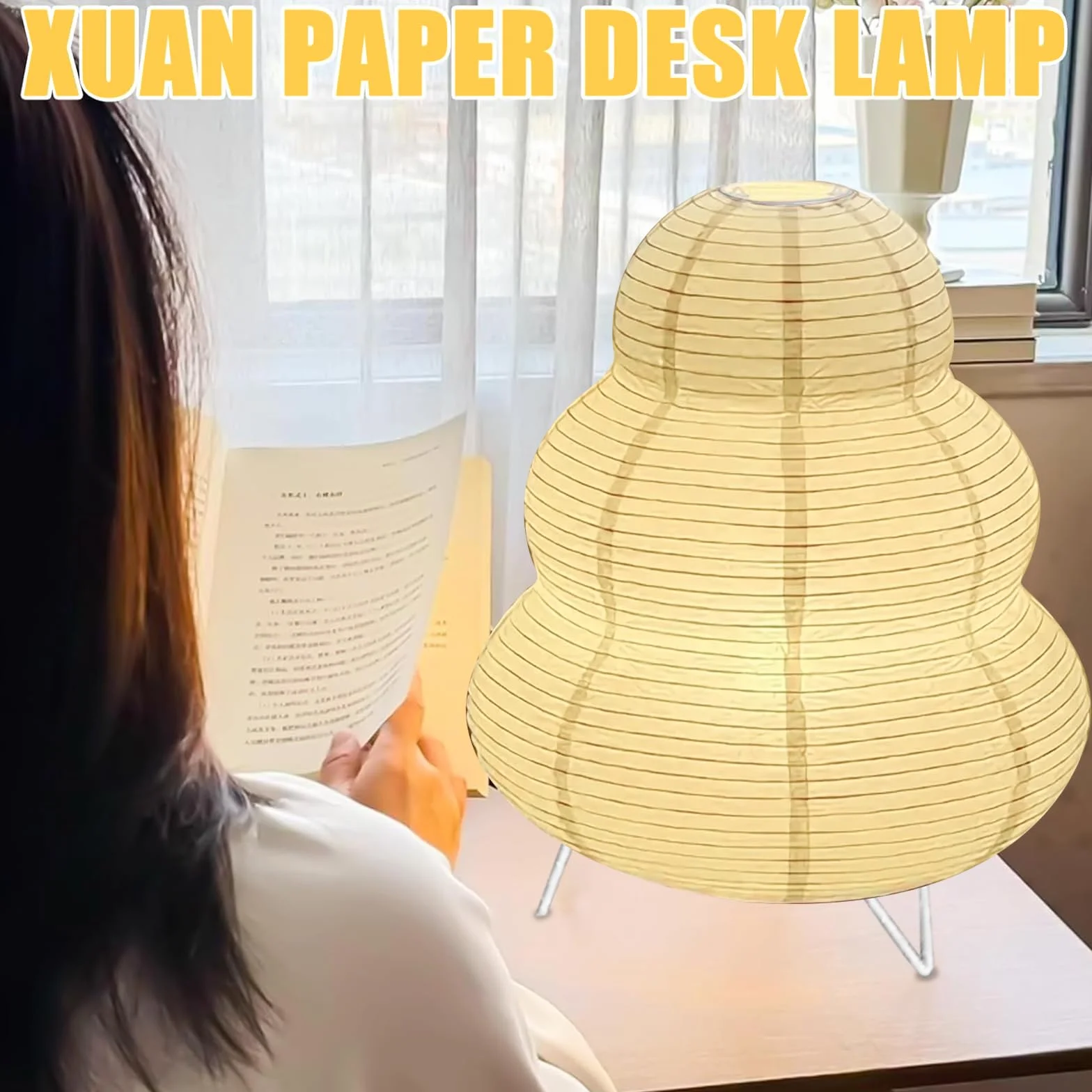 Abażur z papieru ryżowego, papierowa lampa stołowa, biała, lampka nocna, lampa stojąca, lampa stołowa, abażur z oprawką E14, przełącznik i żarówka, lampa wisząca, zapasowy klosz lampy 1,5 m, wys. 26