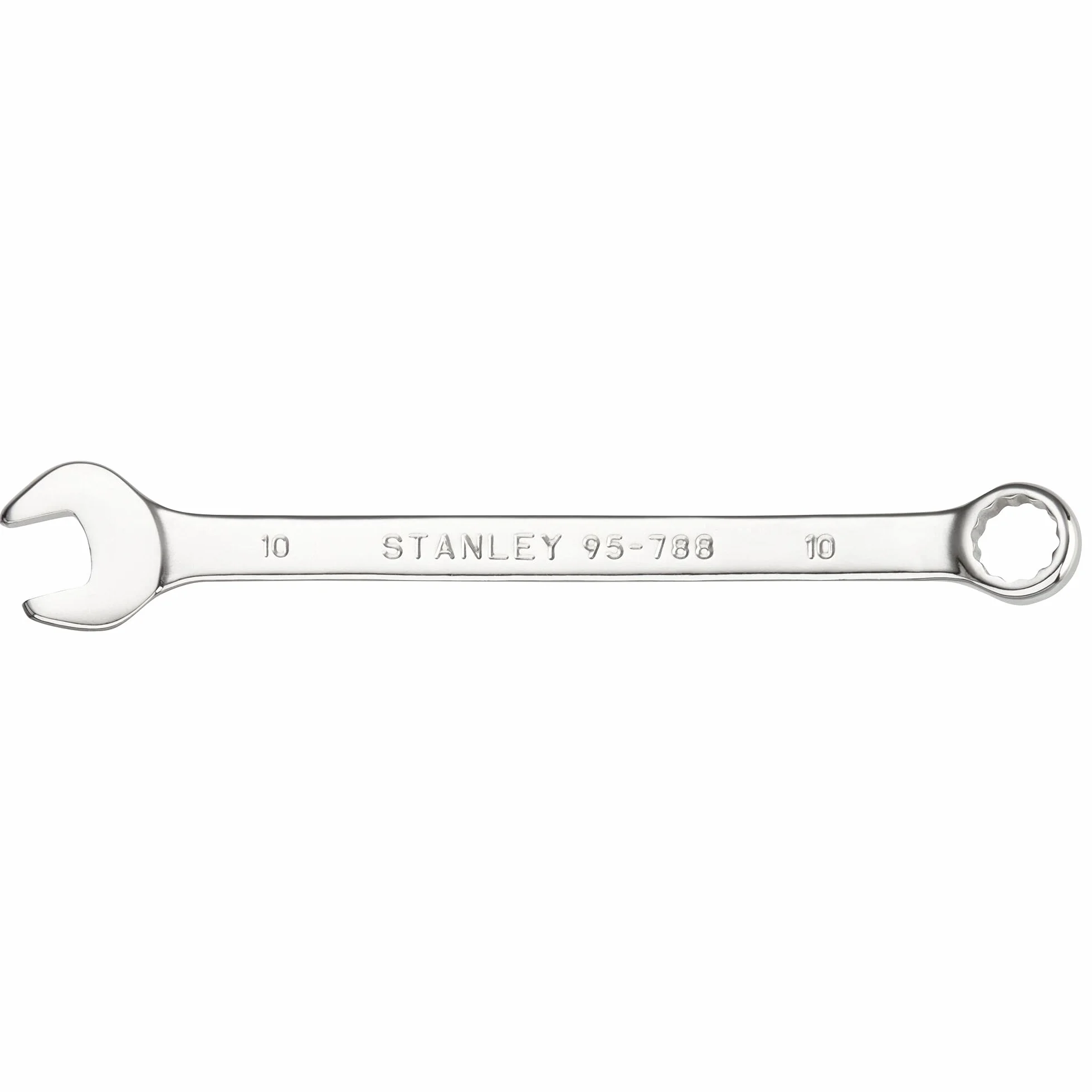 Stanley Klucz płasko-oczkowy STMT95788-0 (10 mm, 12-kątny, wygięta o 15 stopni głowica zapewnia lepszą dostępność, bez grzechotki), stal