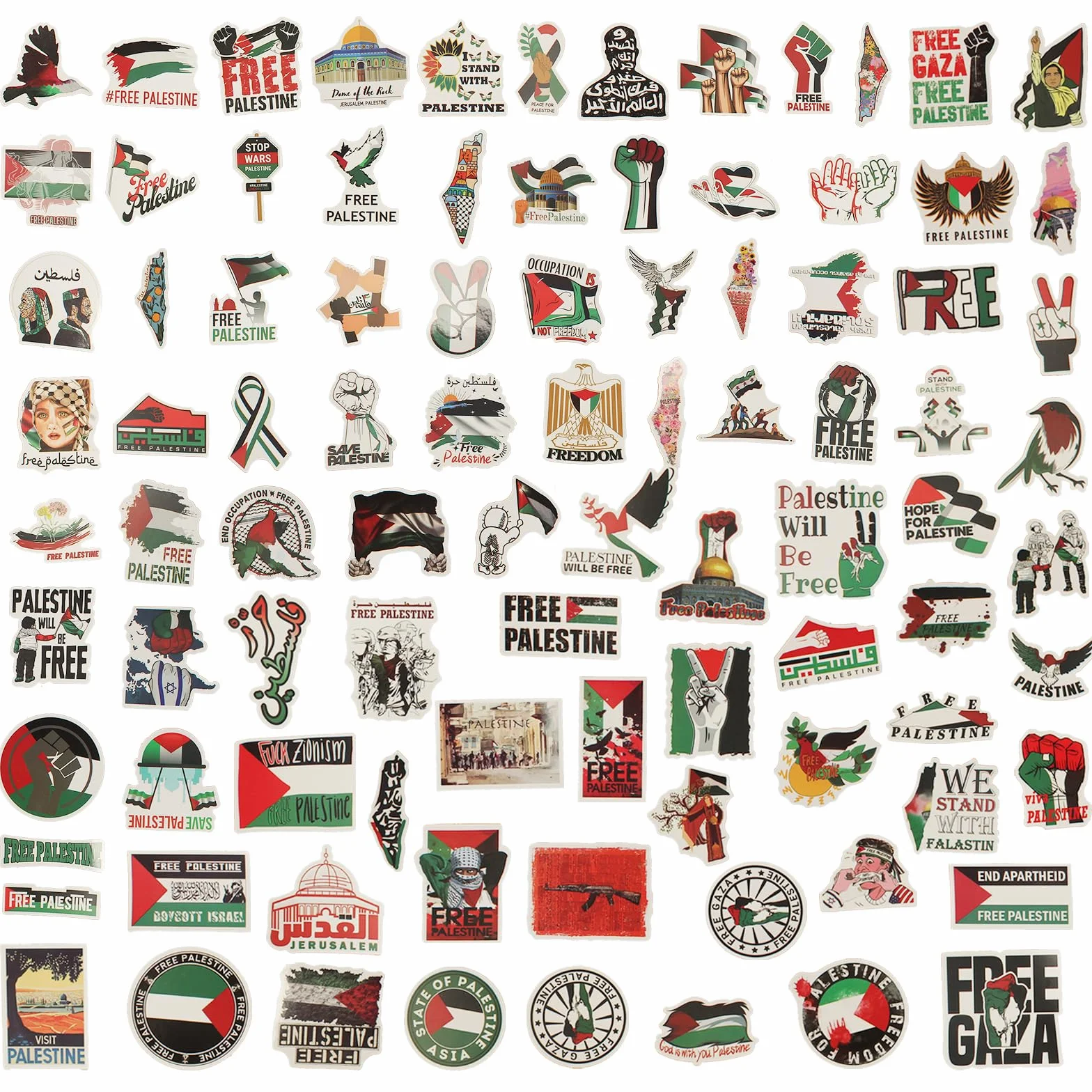 Naklejki Palestyna Free Palestine 100 sztuk na samochód laptop butelkę