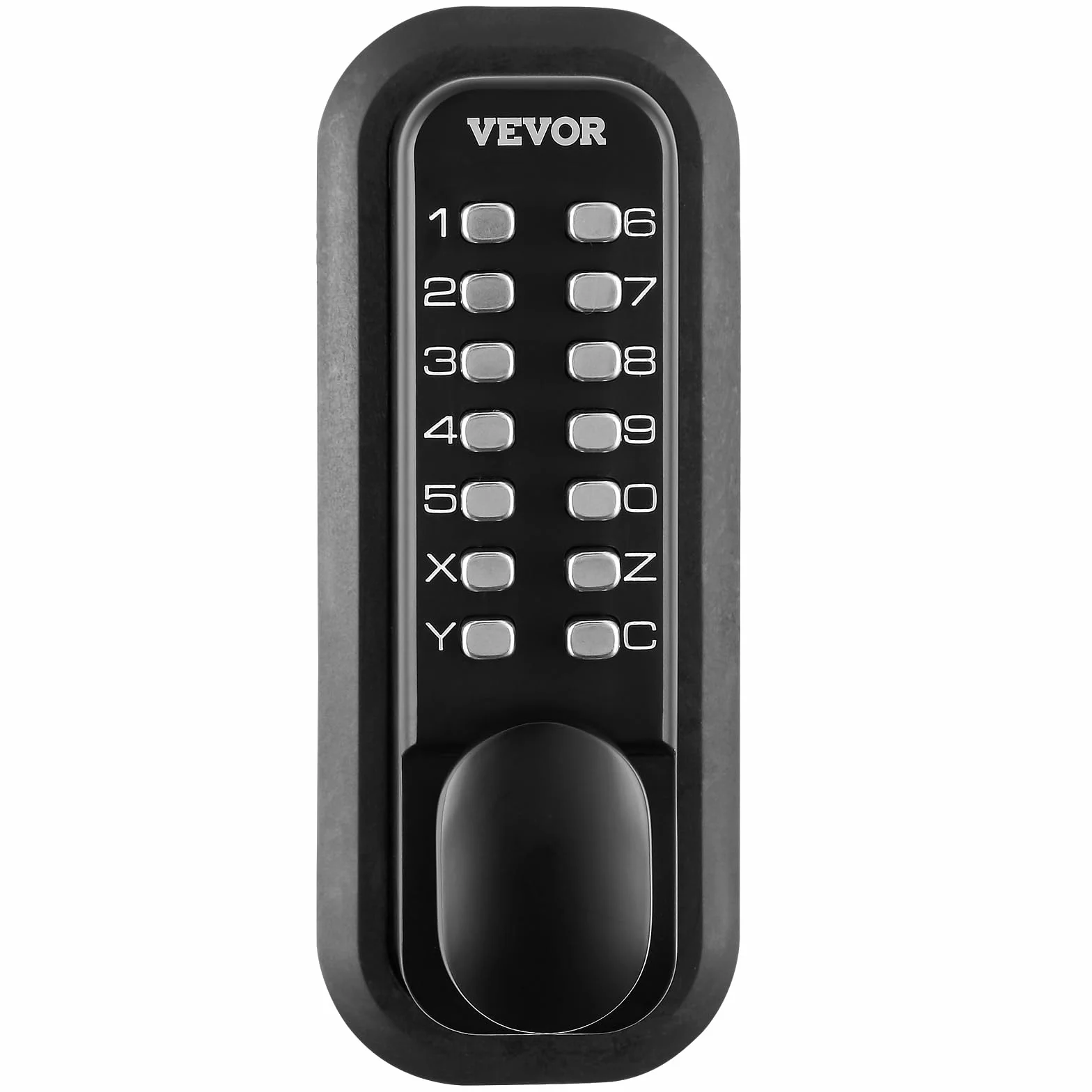 VEVOR OL601HD2-B-01 mechaniczne wejście bezkluczykowe, 14-cyfrowy, wodoodporny stop cynku, zestaw zamków do drzwi zewnętrznych z zatrzaskiem natynkowym, klawiaturą i gałką, łatwy montaż, do ogrodu,