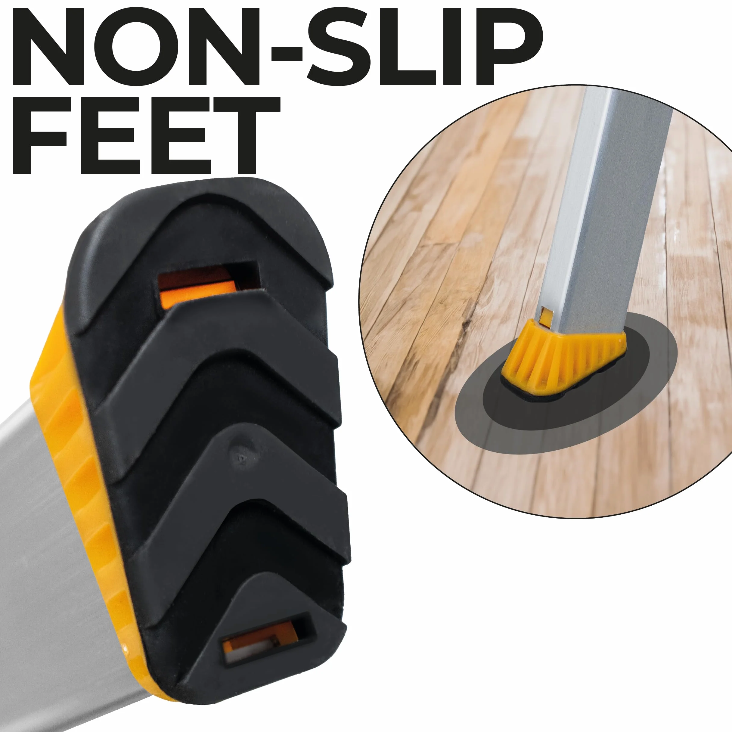 DRABEST Drabina schodkowa 5 stopni Składana - Drabina aluminiowa - Stabilna drabina składana z półką i szerokimi stopniami - 120 mm, antypoślizgowa - Drabina do użytku domowego i pracy - do 150 kg