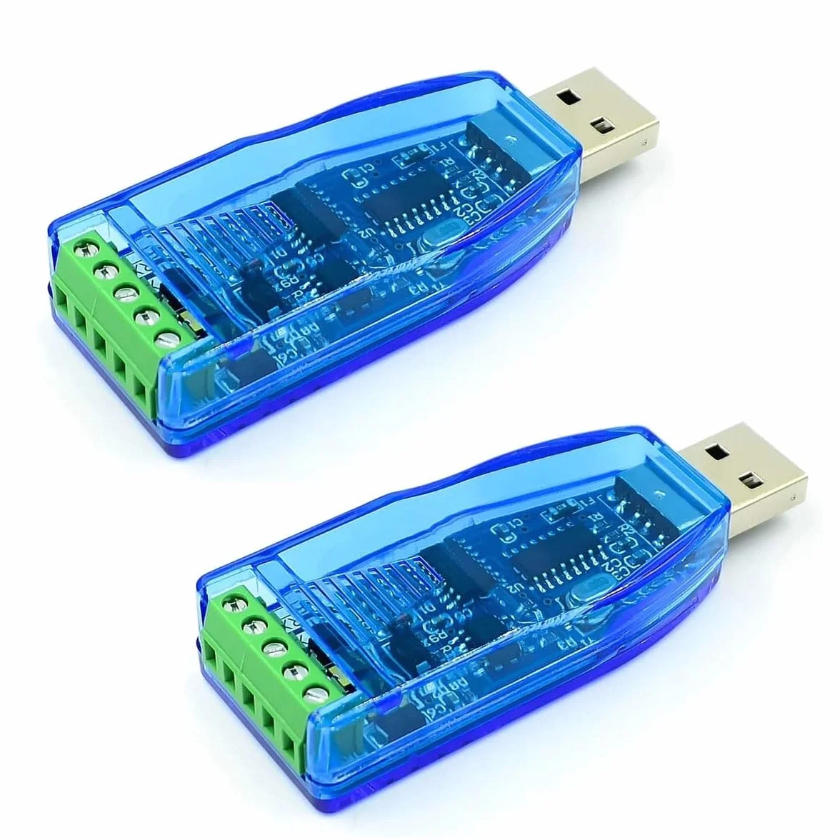 GERUI 2 adaptery konwerterowe USB na RS485, przemysłowy konwerter USB na RS485, kompatybilny z Windows 10, 8, 7, XP, Vista, Linux i Mac OS