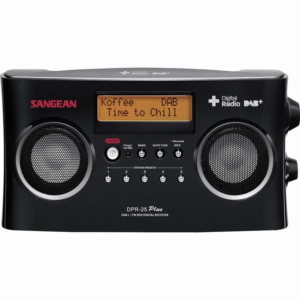 Sangean DPR-25+ Przenośne Radio Cyfrowe Czarny