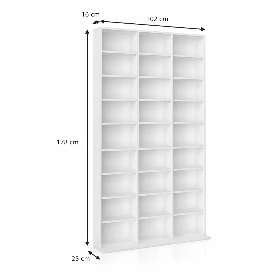 Vicco Półka CD Jukebox Biały 102 x 178 cm