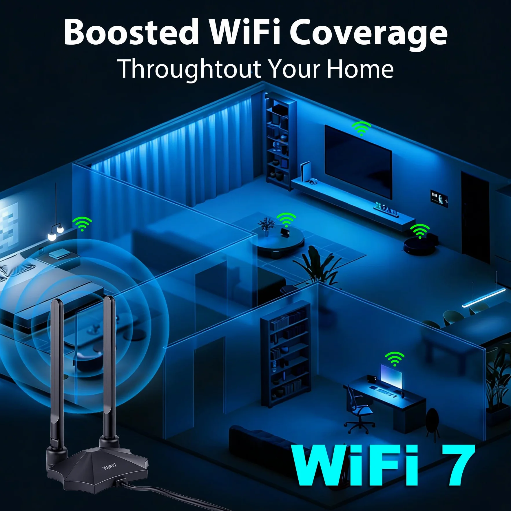 Antena magnetyczna WiFi 7 dBi 9 dBi antena WLAN z wtyczką RP-SMA dla mężczyzn do WiFi 7/6E routera PC, komputera stacjonarnego, karty PCI-E, Asus Gigabyte, płyta główna do gier