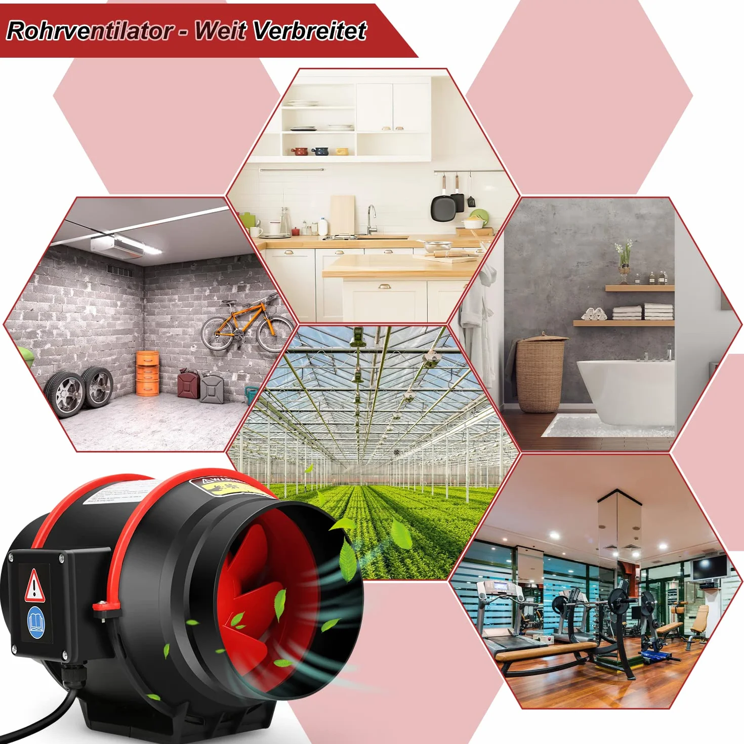 Ikodm 100 mm regulowany wentylator rurowy, 320 m³/h, cichy, z pilotem zdalnego sterowania, wtyczka UE do łazienki, WC, kuchni, szklarni, namiotu, garażu
