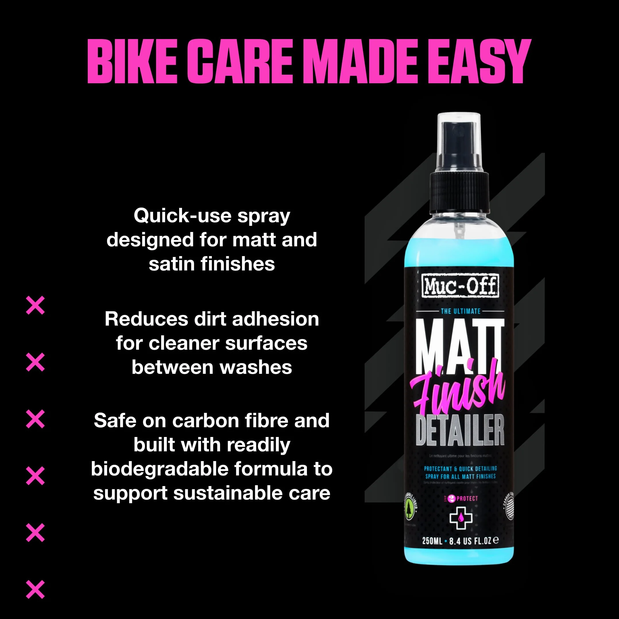 MUC-OFF Skuteczny Pistola muc-off detalle acabado mate 250 ml dla profesjonalistów i majsterkowiczów do codziennego użytku 250 ml