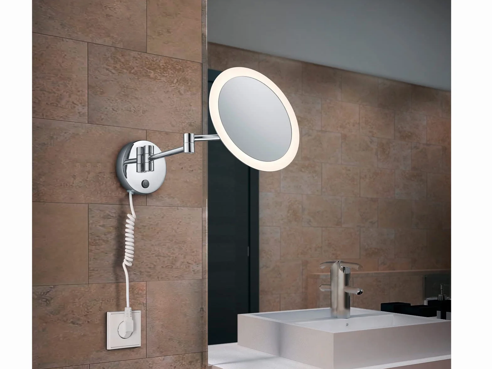 Trio Leuchten Lampa ścienna LED 3W chrom akryl 36x21,6x21,6 cm przełącznik dotykowy