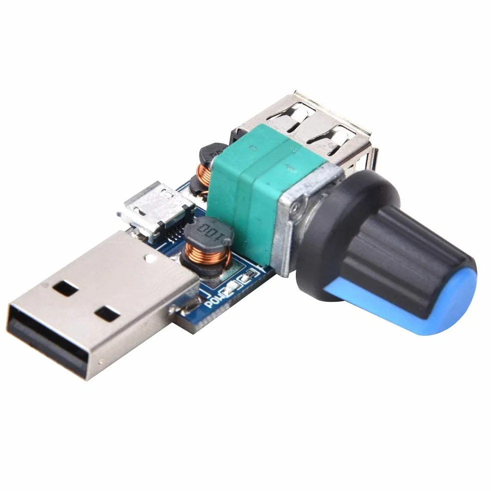 2 Sztuk 5V Wentylator Usb Bezstopniowy Regulator Prędkości Z Przełącznikiem Moduł Prędkości Regulator Prędkości Wyciszenie Chłodzenia Wielobiegowy Regulator Prędkości Wiatru Dla Domu Biurowego