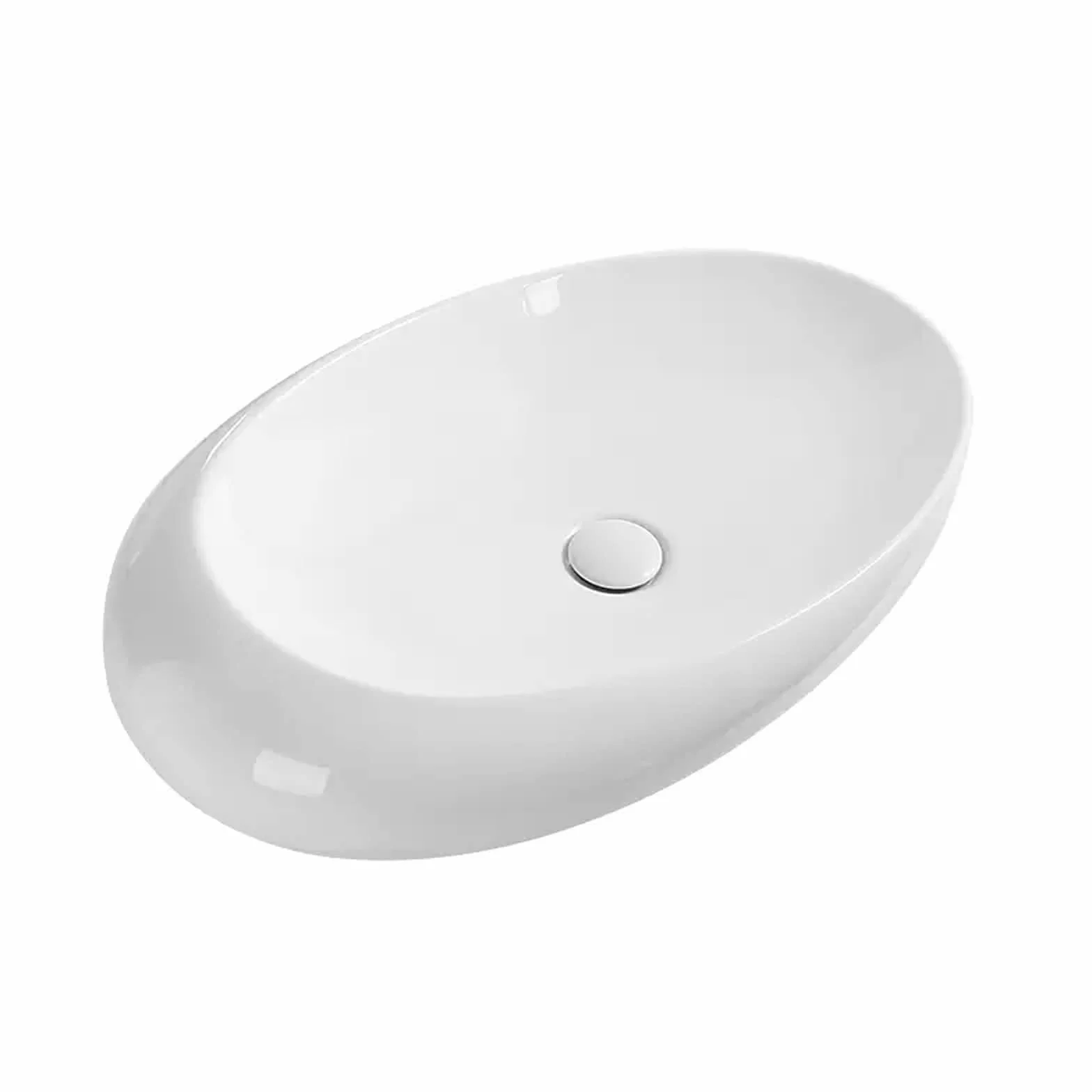 Umywalka Nablatowa Łazienkowa, Misa, Nowoczesna, Owalna, Umywalka Nablatowa, Biała, Porcelanowa, Ceramiczna, Umywalka Nablatowa, Umywalka Łazienkowa, Elegancka, W Kształc,White-Large