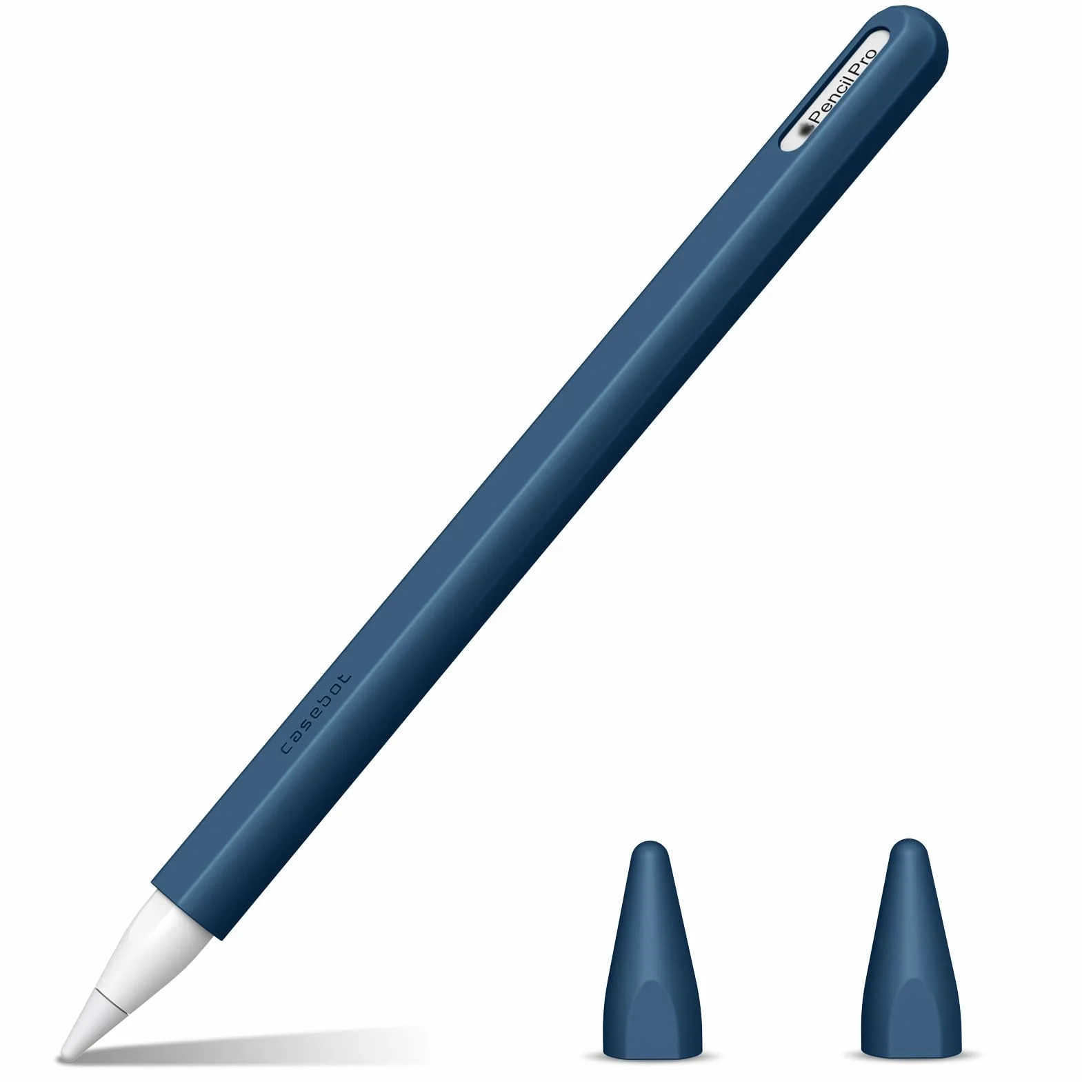 Fintie Silikonowe etui kompatybilne z Apple Pencil Pro/Apple Pencil (2. generacji), ultralekki futerał na długopis, miękki uchwyt ochronny z 2 pokrywkami, błękitno-niebieski