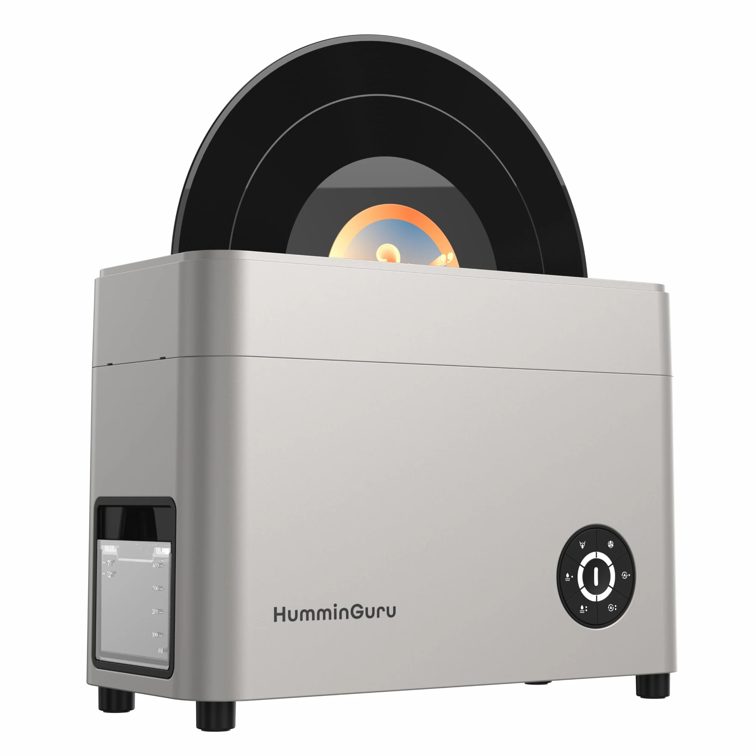 HumminGuru Ultrasoniczna czyszczarka do płyt winylowych 40 kHz z automatycznym suszeniem NOVA Biały piasek 7/10/12 cali
