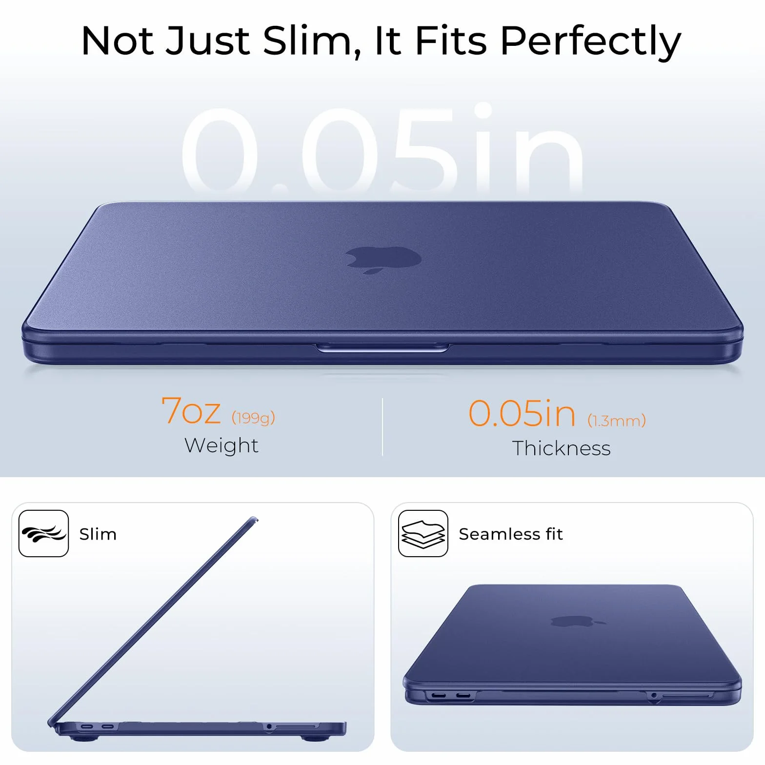 EooCoo Etui Kompatybilne z Apple MacBook Neo 2026,13"Laptop Mac A3404 z Chip A18 Pro i 13"Wyświetlaczem Liquid Retina,Ultracienkie Matowe Sztywne Plastikowe Osłona Ochronna-Indygo