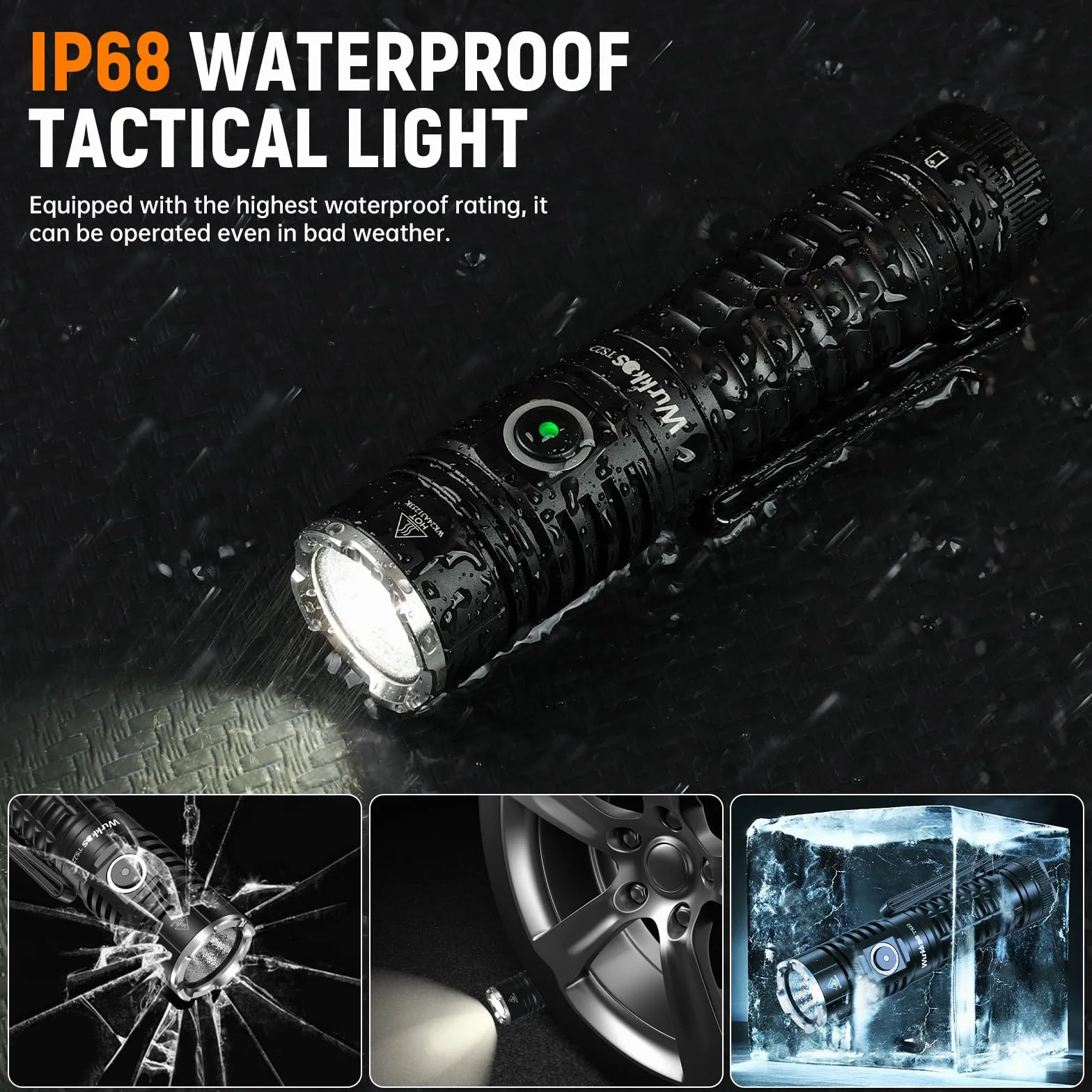 Wurkkos TS22 Niezwykle jasna latarka LED, akumulatorowa latarka XHP70.3 o mocy 4800 lumenów, wodoodporna latarka taktyczna IPX68 z 6 trybami pracy na kemping, w sytuacjach awaryjnych, CRI90