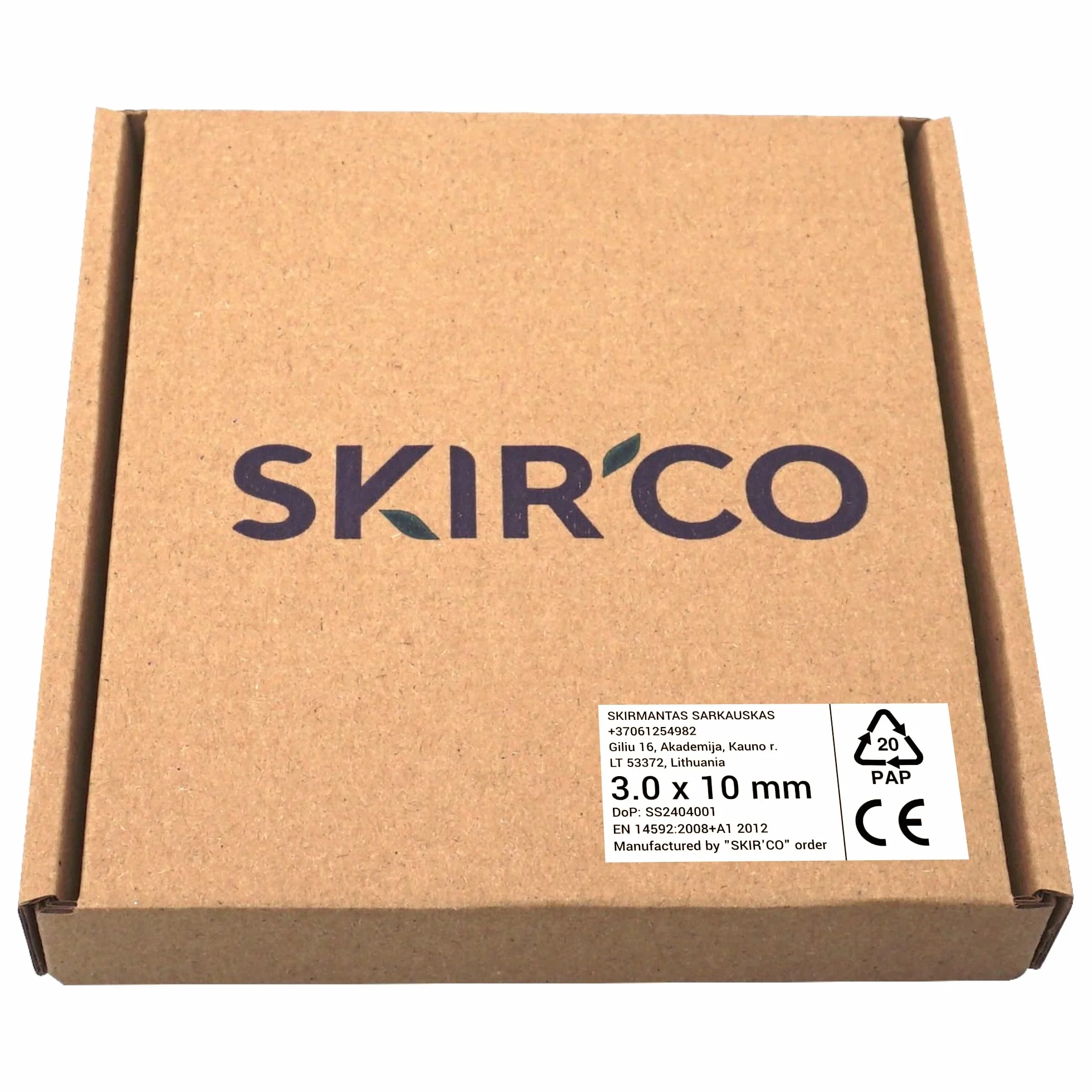 SKIR'CO (opakowanie 100 szt.) stal ocynkowana 3,0 x 10 mm srebrne śruby do drewna, Pozidriv z łbem stożkowym, śruby do płyt wiórowych, PZ w pełni gwintowane (100, 3,0 x 10 mm)