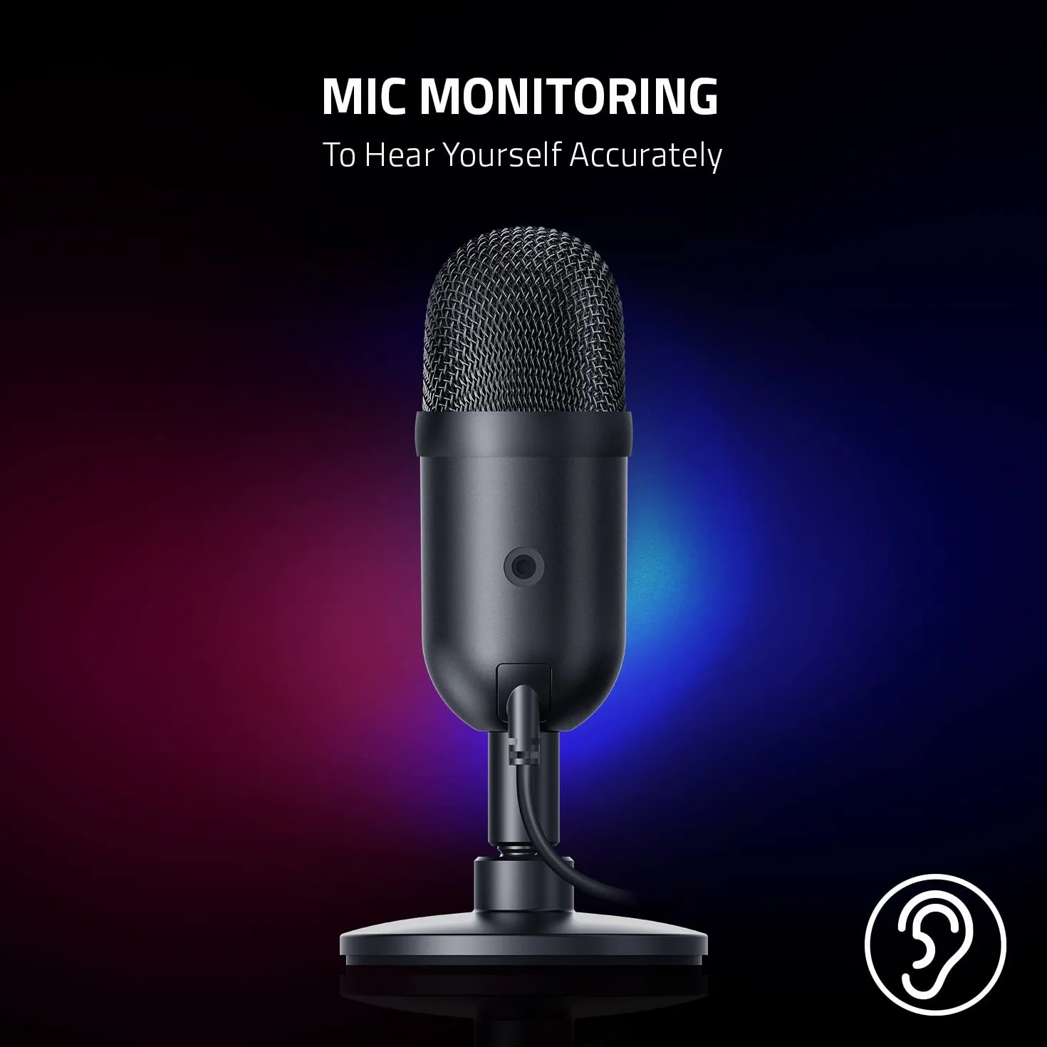 Razer Seiren V2 X USB Condenser Microphone Supercardioid Digital Limiter Mic Monitoring Gain Control