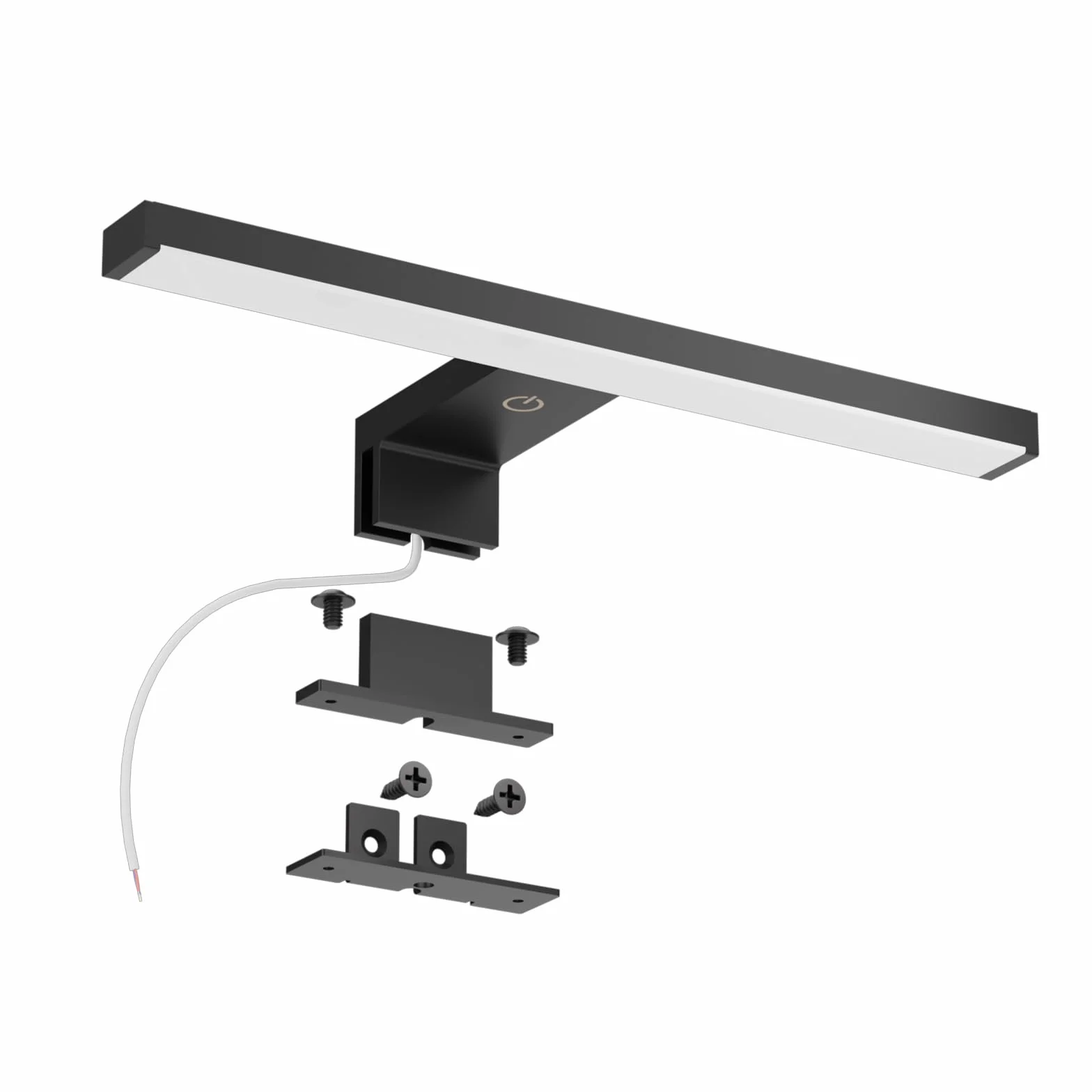 DEELUX Lampa nad lustro łazienkowe, z przełącznikiem dotykowym, ściemniane światło LED (60 ~ 600 lm), 5 W, 30 cm, 4000 K, neutralna biel, lampa łazienkowa, lampa ścienna, lampa nad lustro, 300 mm