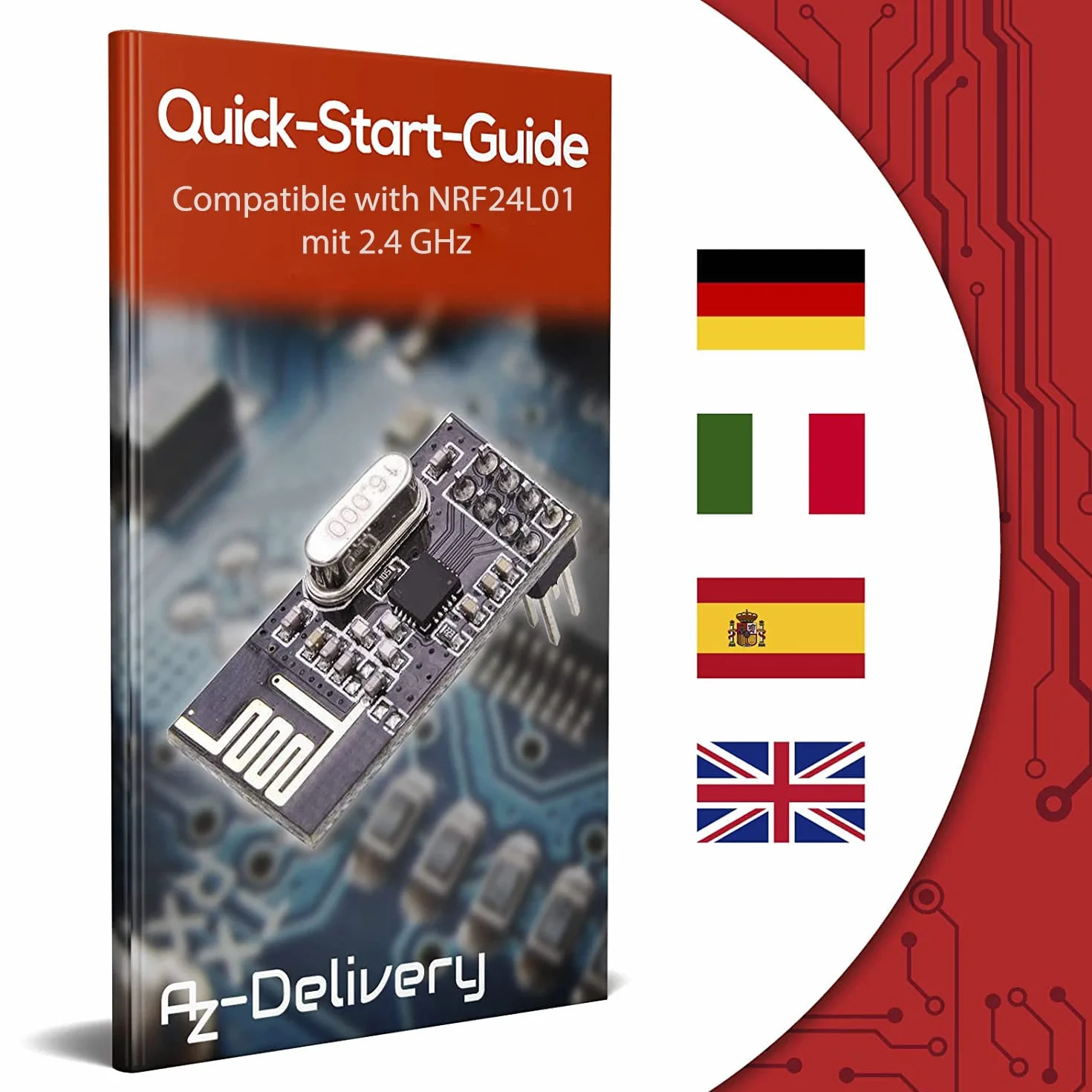 AZDelivery NRF24L01 2,4 GHz Moduł bezprzewodowy kompatybilny z Arduino Raspberry Pi