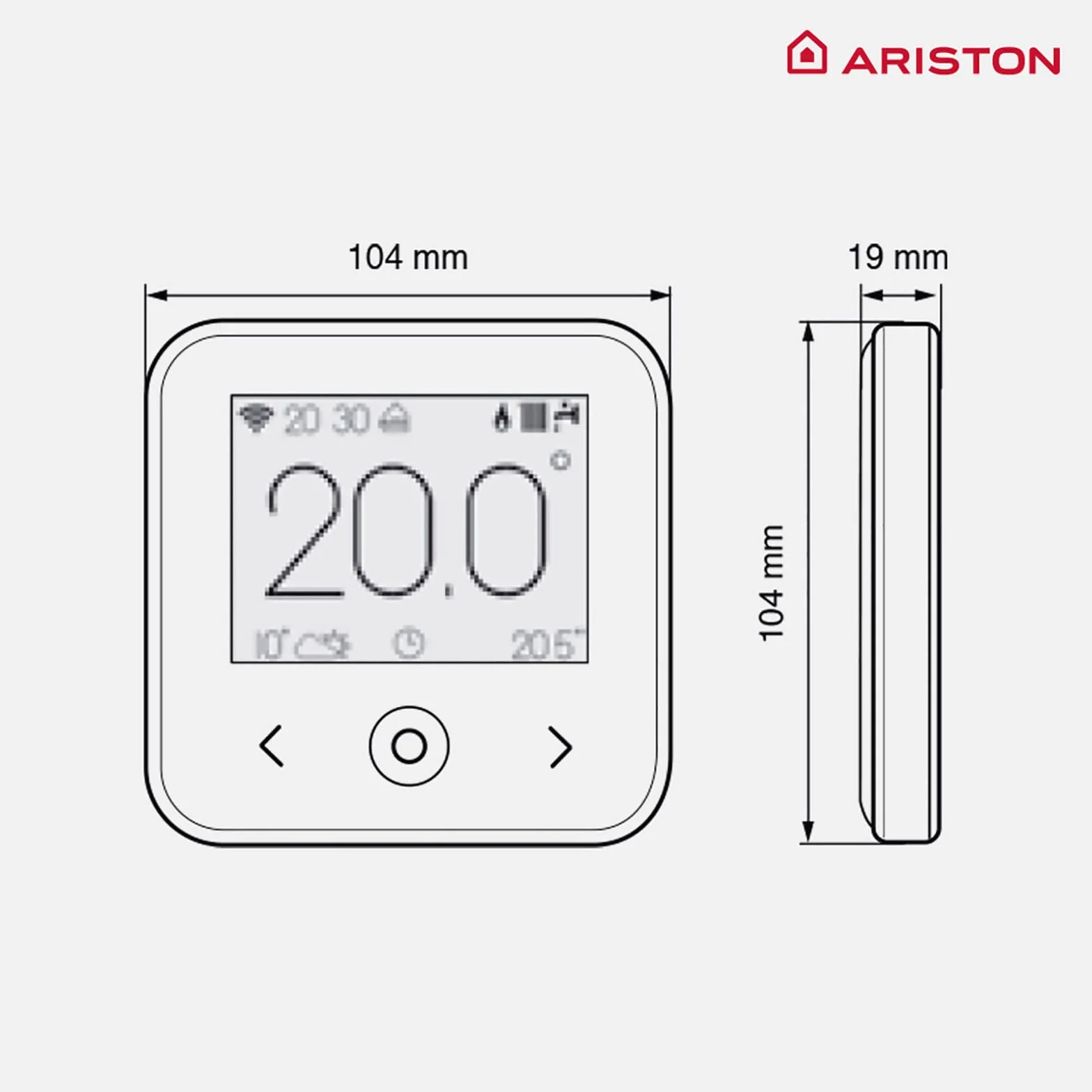 Ariston, Cube S Net - Termostat Ogrzewanie Wifi Inteligentny Pilot Zdalnego Sterowania, Termostat Wifi + Sterowanie głosem, Termostat Cyfrowy Ogrzewanie Wyprodukowano do instalacji w Hiszpanii,