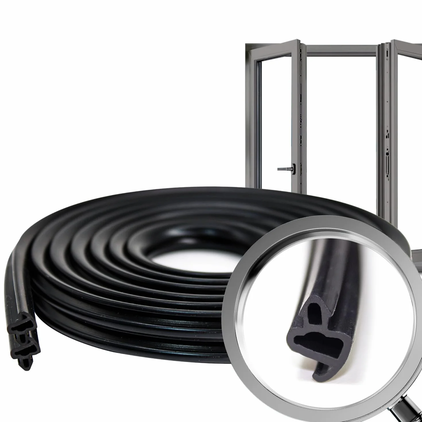 Czarny EPDM ogranicznik przeciągów S-1150 (10 m) – izolacja termiczna i akustyczna do drzwi i okien