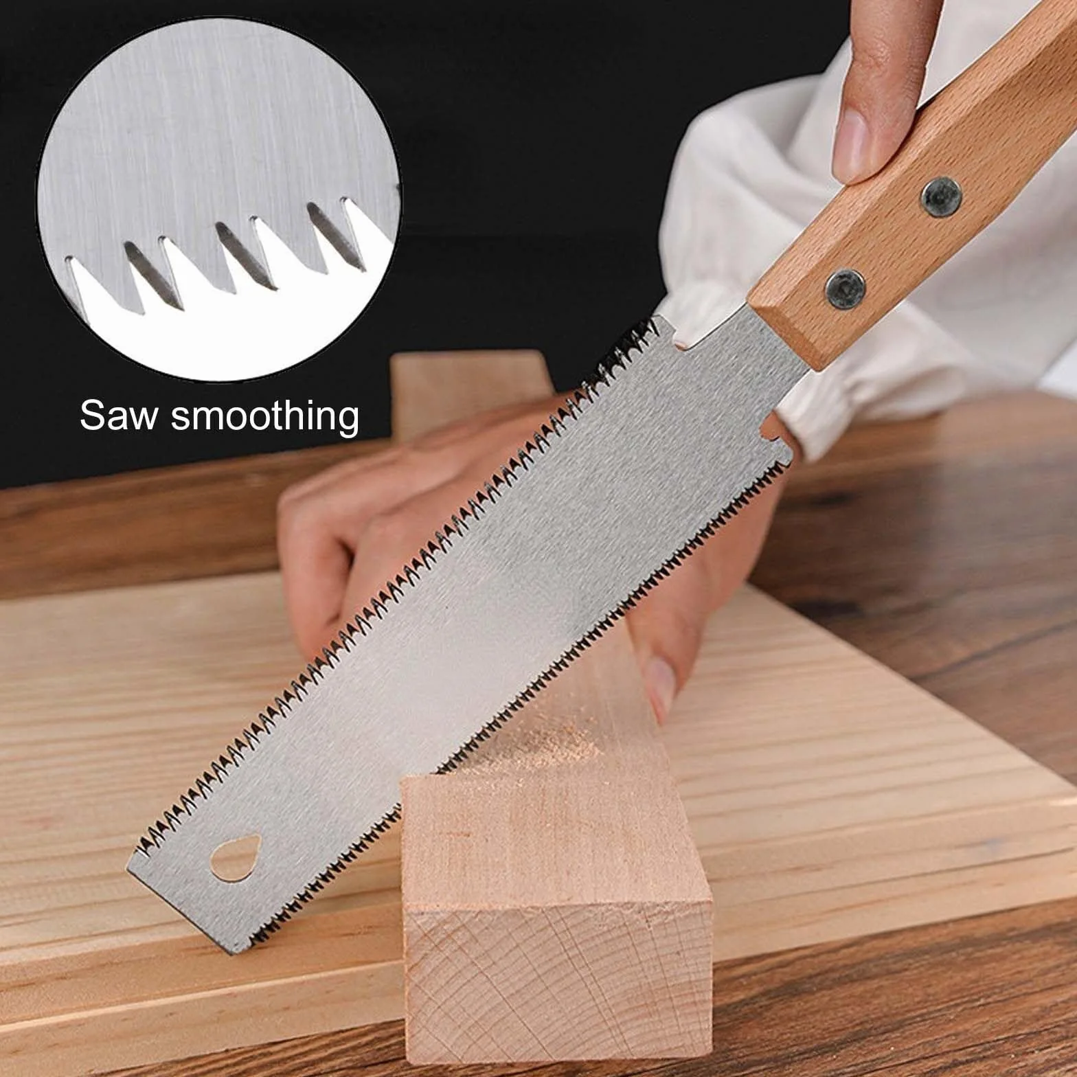 Japońska piła ręczna, piła do drewna Molbory, 150 mm, piła ciągnąca z ergonomicznym drewnianym uchwytem, japońska piła, piła ręczna, lekka piła ciągnąca do precyzyjnego cięcia twardego i miękkiego