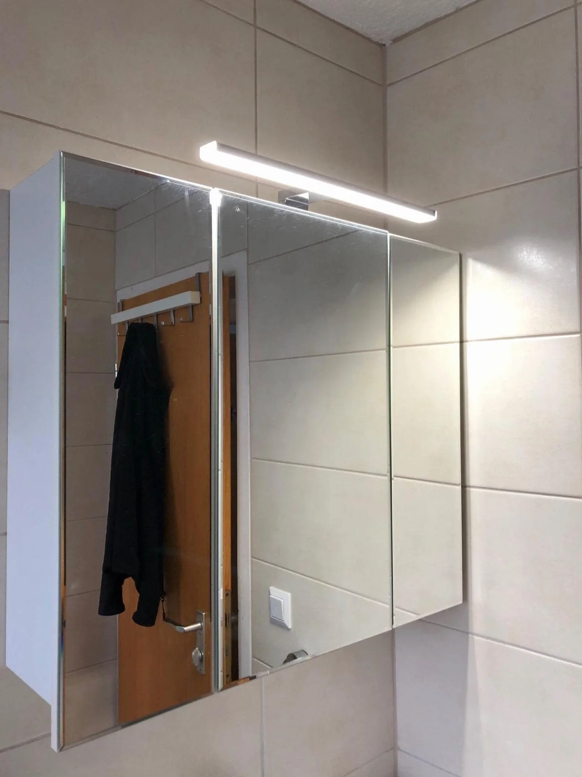 LED Spiegelleuchte Badezimmer 10W 820LM 40cm Kaltweiß 6500K Azhien,3in1 Montage IP44 230V Wandleuchte Spiegellampe 400mm,Kein Flimmern Badezimmerschrank Spiegelleuchten