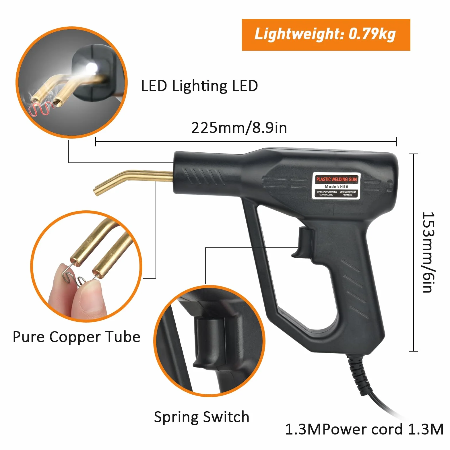 50 W spawanie plastikowe, naprawa pistoletu spawalniczego z zszywkami 1000 szt., zestaw naprawczy spawalniczych do naprawy automatycznego/motocykla, zderzaka lub plastikowych przedmiotów