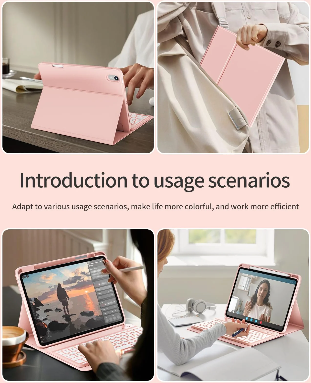 Etui na klawiaturę do iPada 11 cali 2025 A16 i iPad 10. generacji 10,9 cala 2022 z podświetlaną klawiaturą QWERTZ