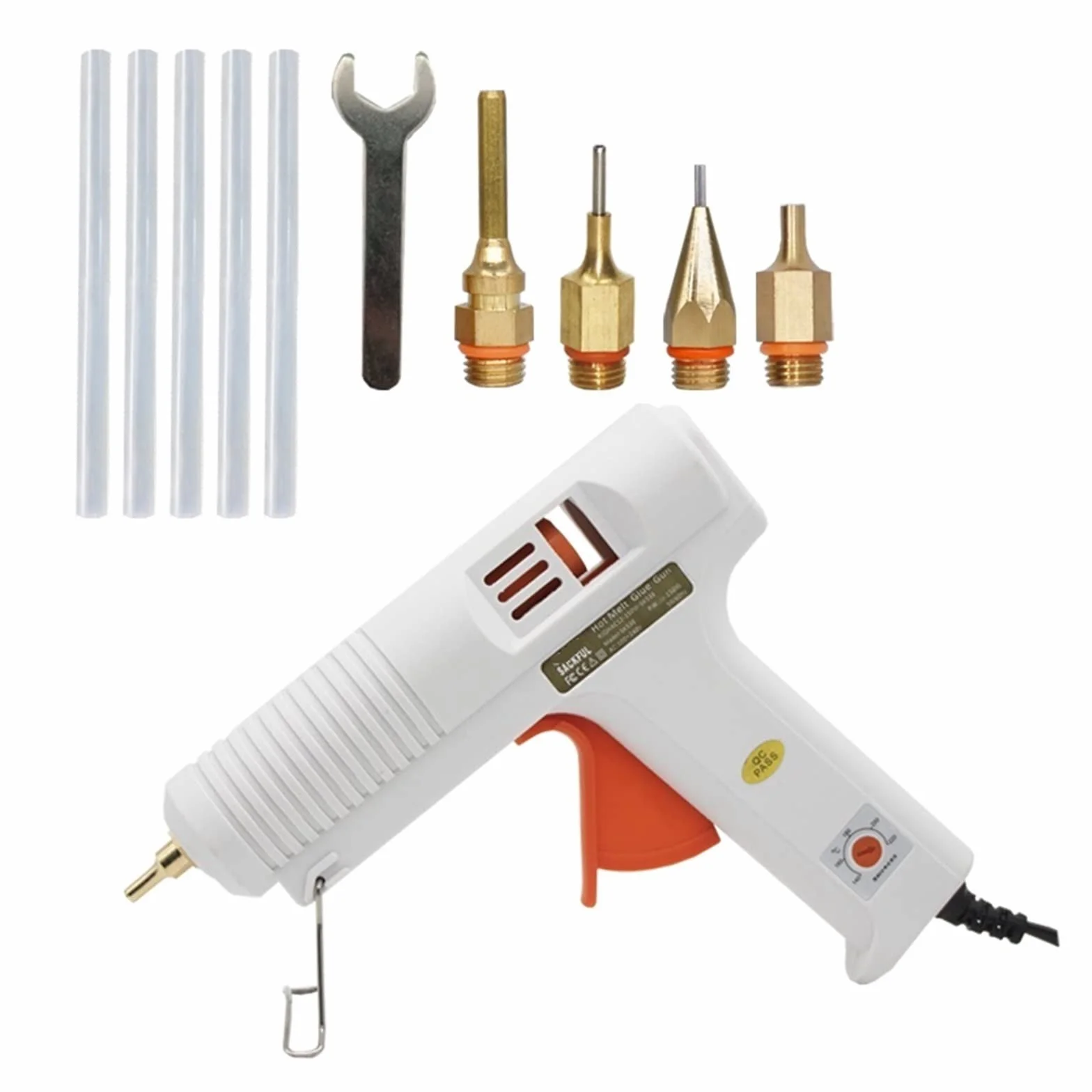 Pistolet do Kleju, 150W pistolet do klejenia na gorąco długa dysza średnica 1mm 1.3mm mała przysłona przemysłowy pistolet do klejenia DIY Craft Repair Tools pistolet do klejenia(4pcs nozzles)