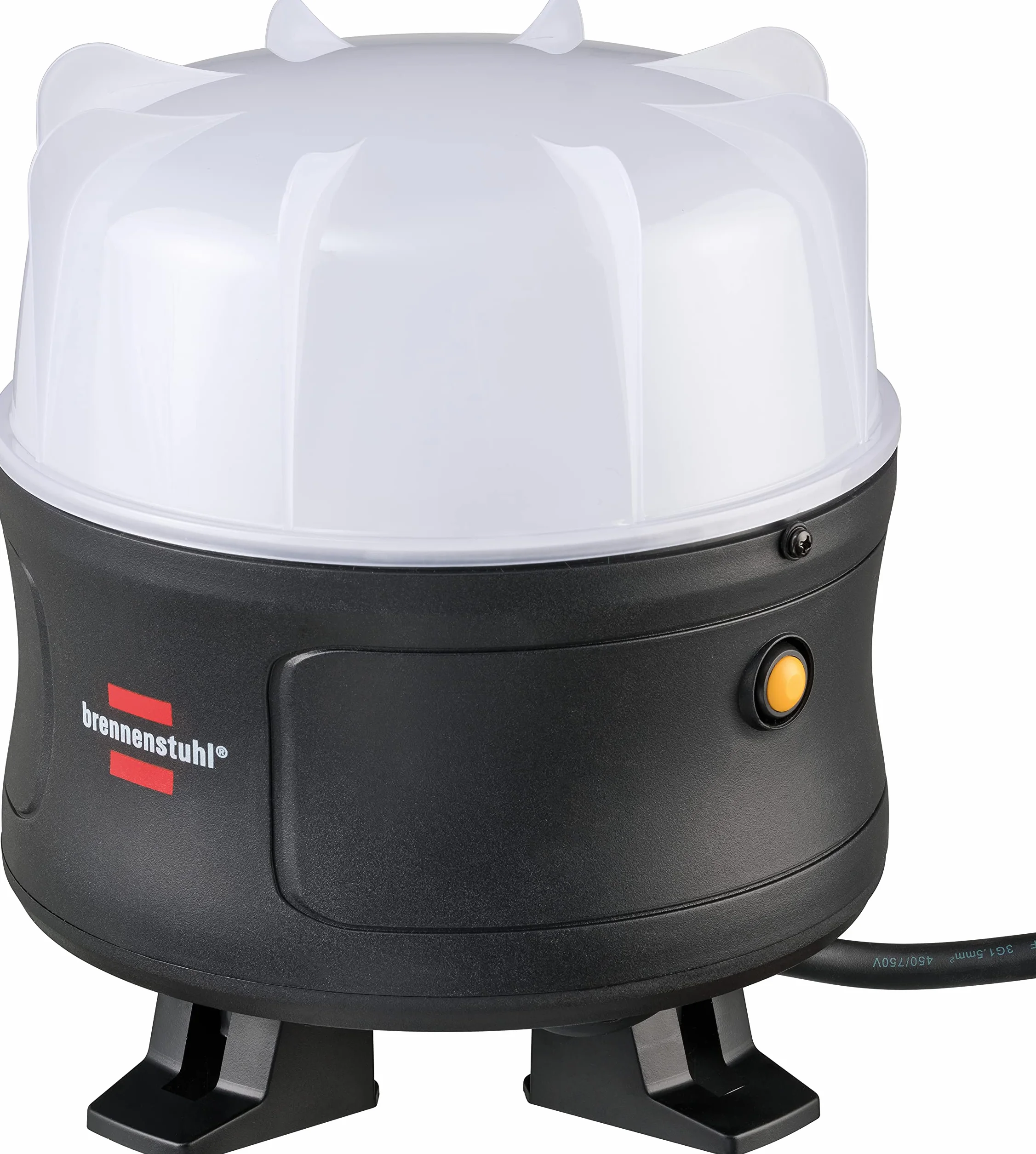 Brennenstuhl mobilny reflektor LED 360° / reflektor budowlany LED 50W (reflektor roboczy 5400lm, kabel 5 m i bryzgoszczelne gniazdo z samozamykającą się pokrywą, IP54), 1171410902