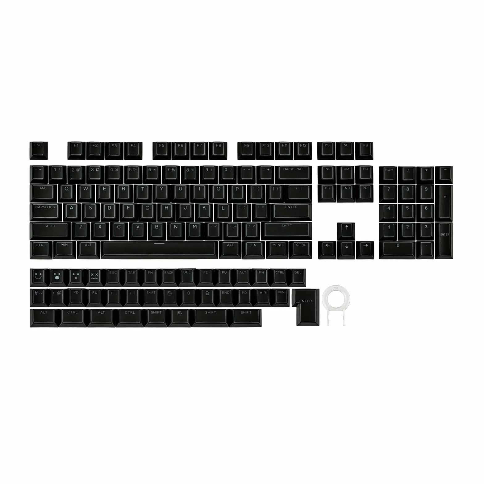 EPOMAKER Glintrix PBT Shine Through Keycaps, Arris & Keys Backlit, Double Shot, Cherry Profile, 60/75/96/pełny rozmiar, niestandardowy zestaw klawiszy do mechanicznej klawiatury do gier (czarne)