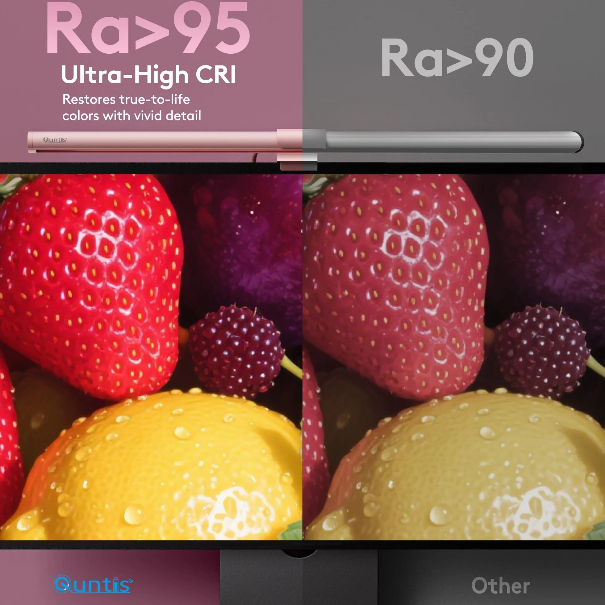 Quntis 51cm różowa listwa oświetleniowa monitora z pilotem i podświetleniem RGB, zakrzywiona lampa monitora komputerowego, regulacja temperatury barwowej i jasności, brak odblasków, ochrona oczu