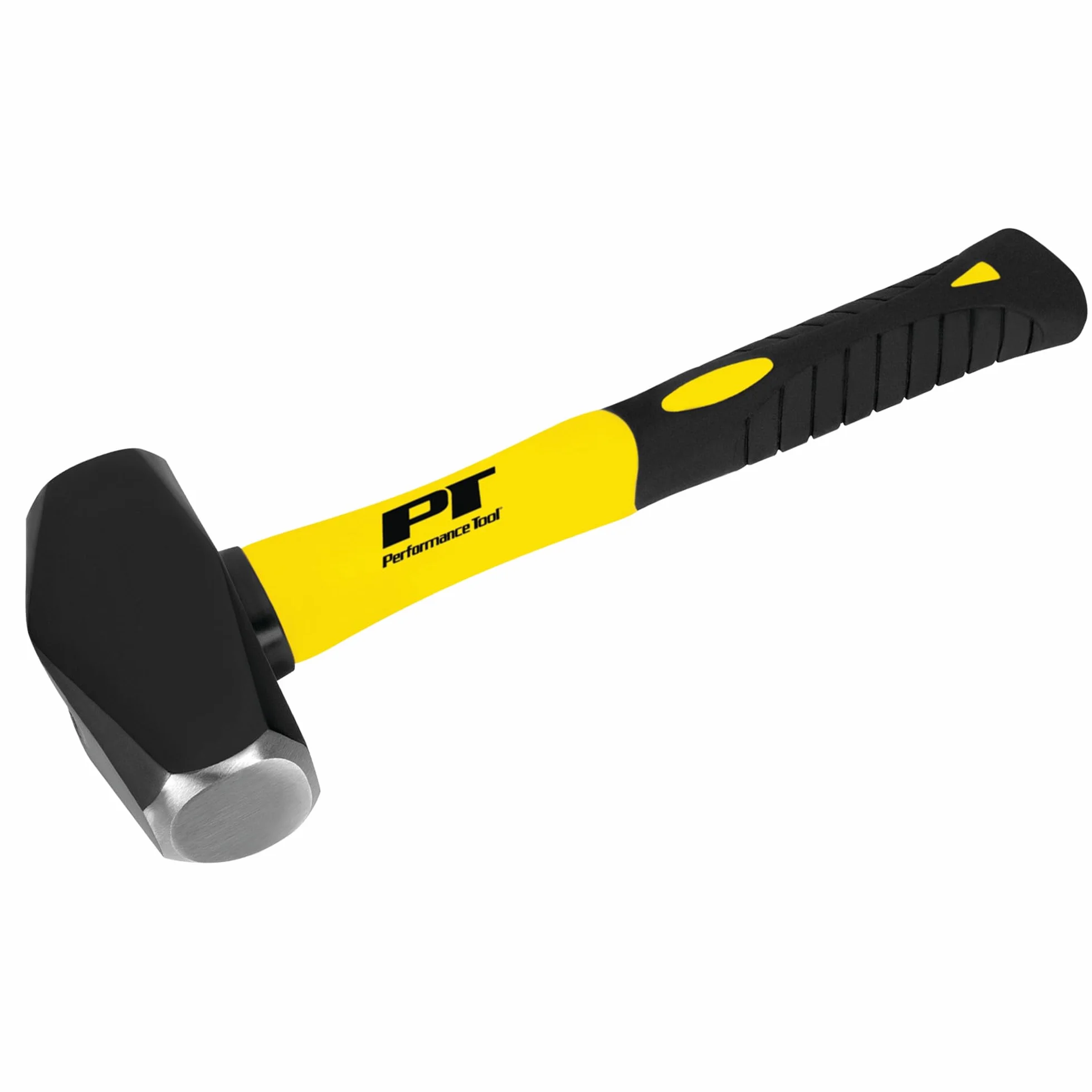 Performance Tool M7105 wytrzymały młotek z włókna szklanego z gumowym uchwytem amortyzującym i lustrzaną polerowaną tarczą, uchwyt 28 cm