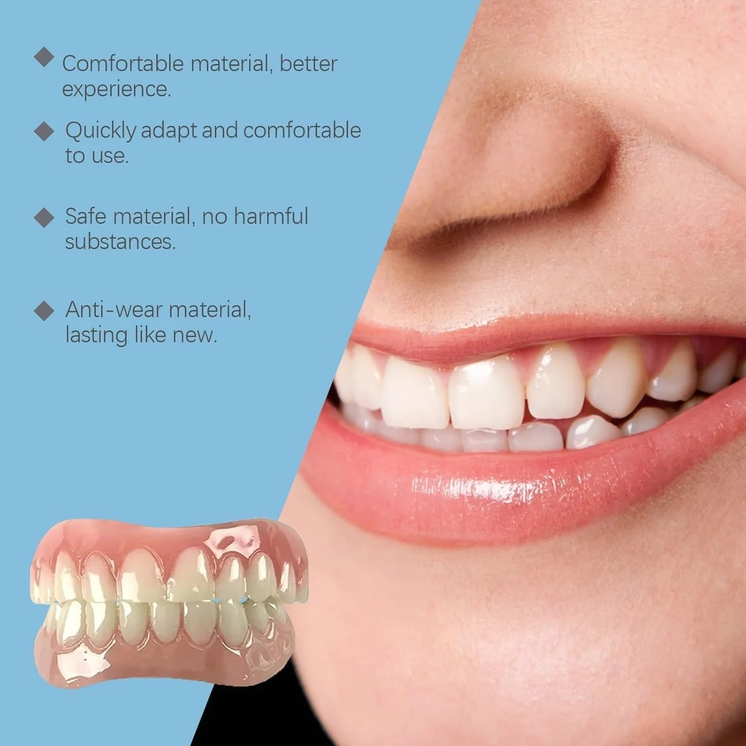 Denture Silicone Reline Kit - Silicone Reline Kit for Dentures - PerfectFit Denture Reline for Customized Comfort - For Women and Men(3 pcs)
