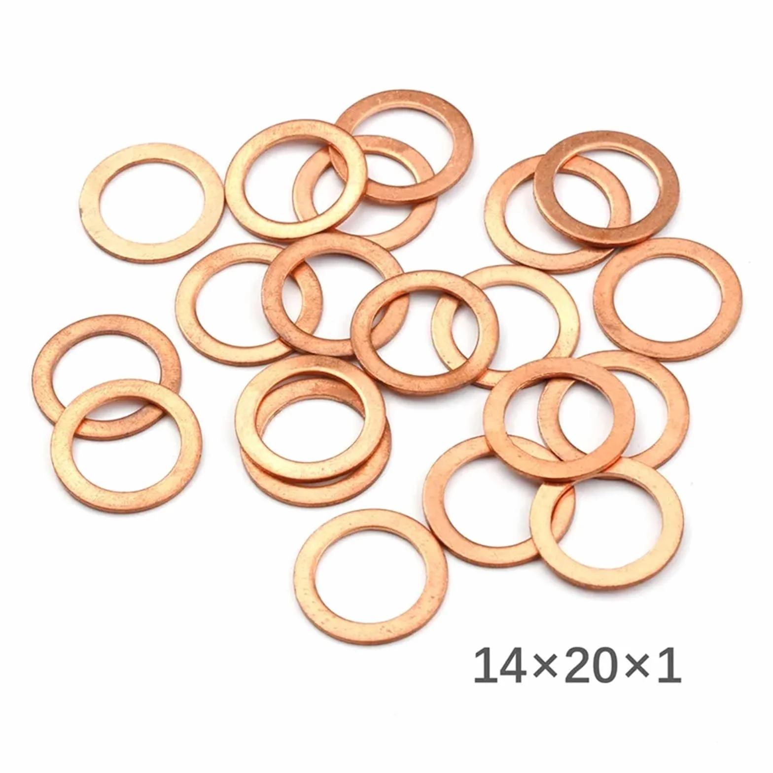 Podkładki, 20 szt. podkładek miedzianych z płaskim pierścieniem uszczelniającym, dystansowych, elementów złącznych(M20X26X1.5mm)