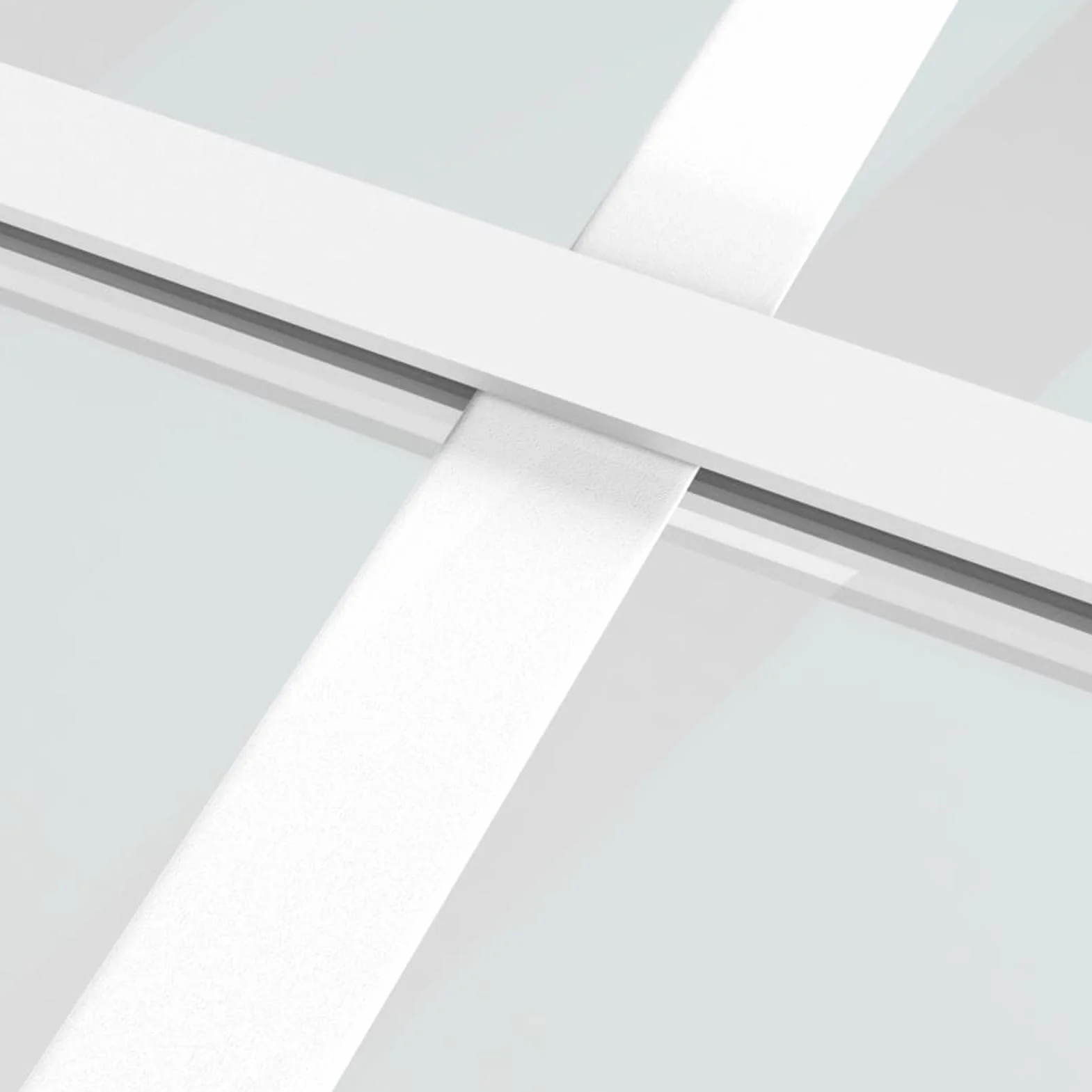 Homgoday 90 x 205 cm białe szklane i aluminiowe drzwi przesuwne do salonu, matowe