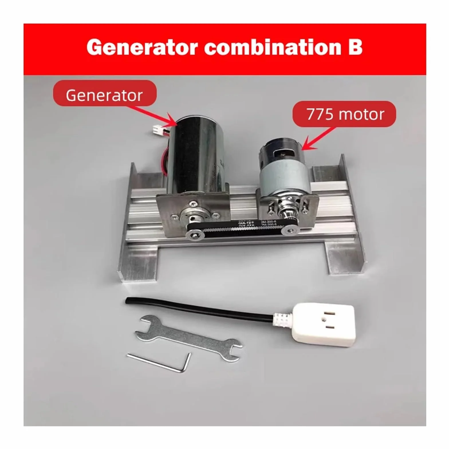 Xuro Generator bezszczotkowy z magnesami trwałymi 220 V DC, generator wysokiego napięcia DIY, dwułożyskowy, wyciszony, silnik 775, miniaturowy, ładowalny(A)