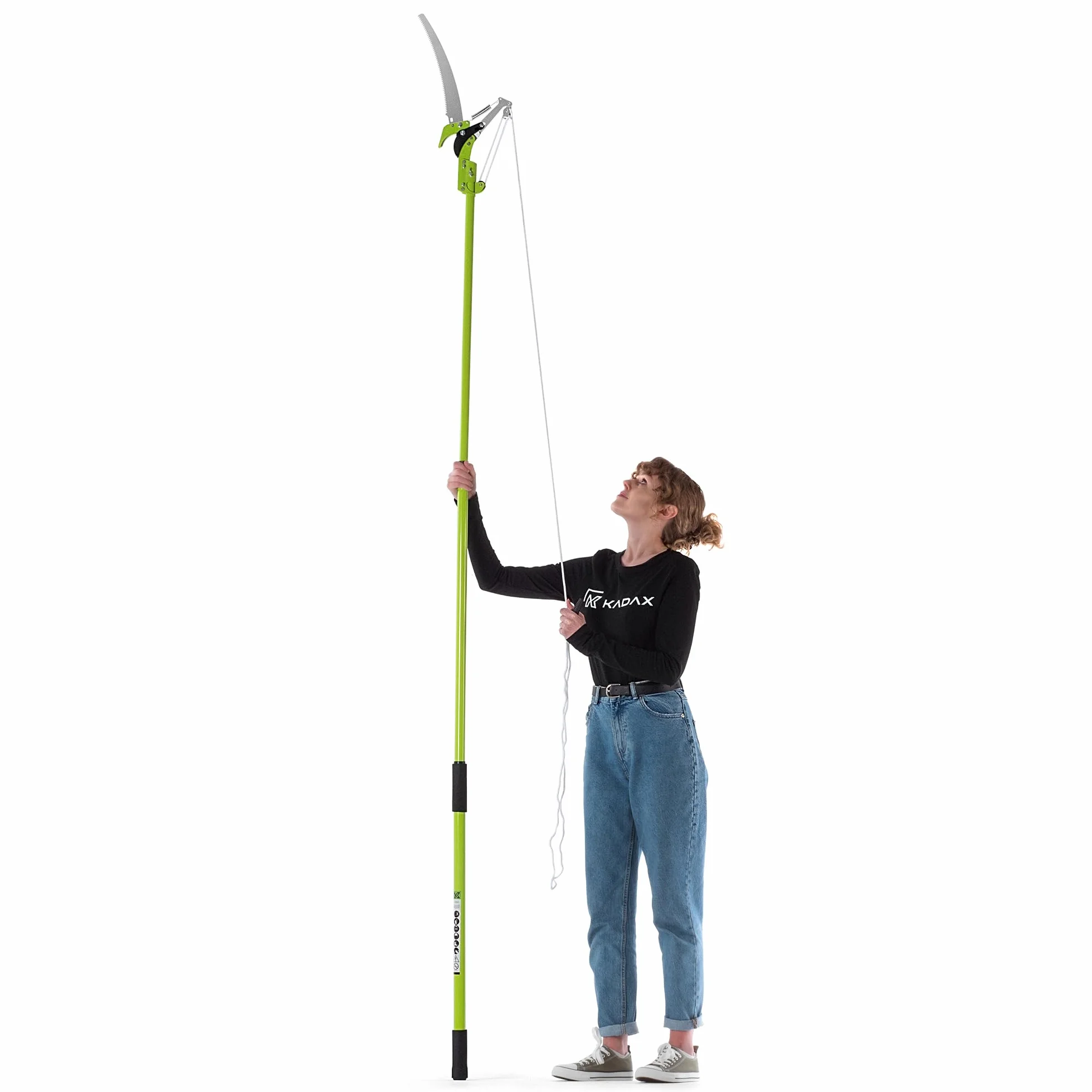 KADAX Teleskopowa piła do gałęzi 2 w 1 z sekatorem 142 - 287 cm, zintegrowane cięcie piłą i nożycami, aluminiowy wysięgnik, bezpieczna praca na wysokości