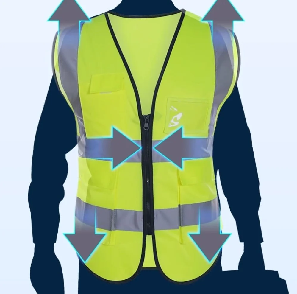 Kamizelka Wysoka Widoczność Kamizelka Odblaskowa Kamizelka Odblaskowa Kamizelka Odblaskowa Z Zamkiem Błyskawicznym. Kombinezon Sanitarny Kamizelka Ostrzegawcza(Blue)