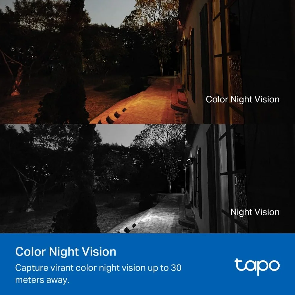 Tapo C510W 2 sztuki Zewnętrzna kamera WiFi 2K 3 MP 360° kolorowe widzenie nocne IP65 wodoodporna dwukierunkowy dźwięk Alexa
