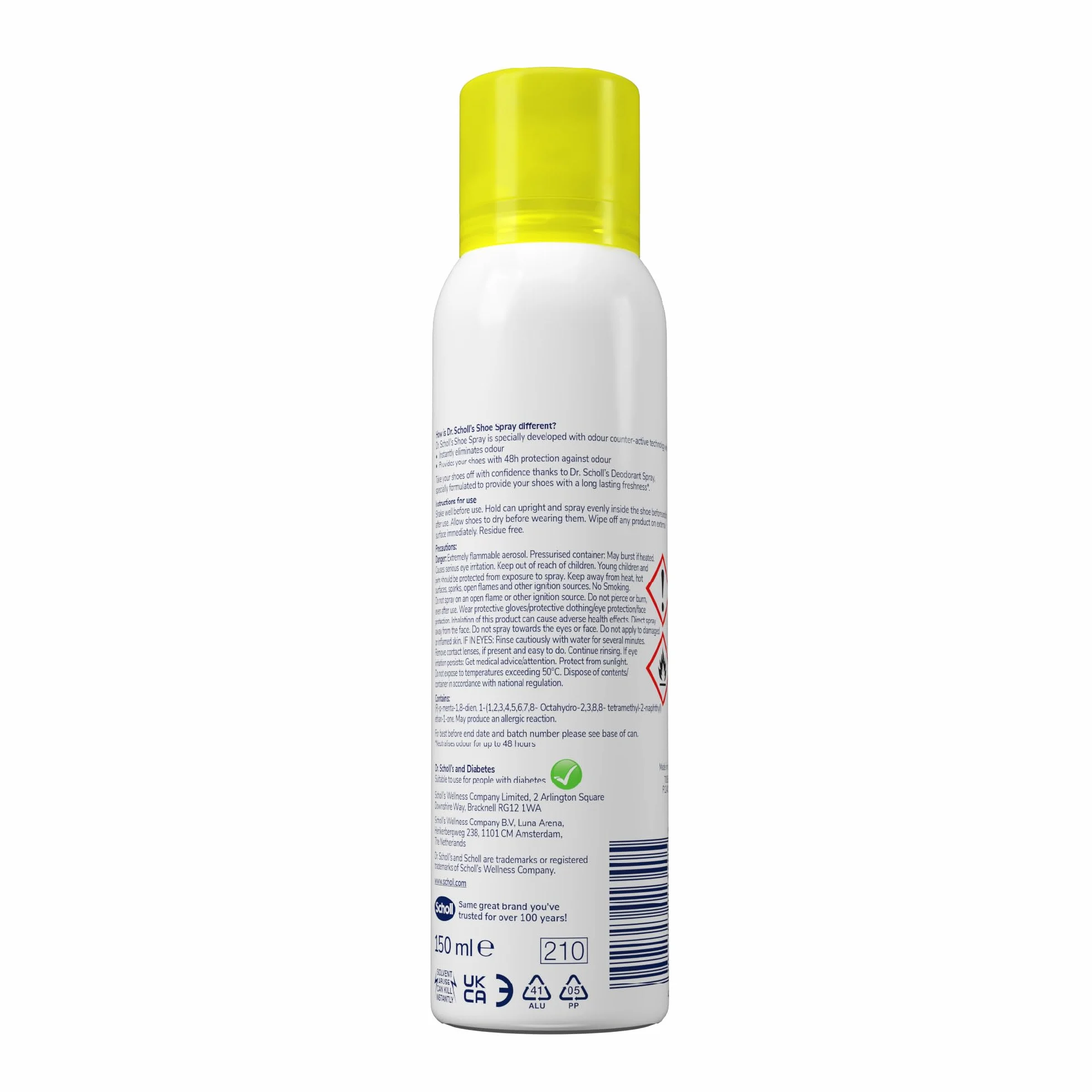 Scholl Fresh Step Antyzapachowy dezodorant w sprayu, eliminuje nieprzyjemny zapach do 24 godzin. Świeży zapach, szybkoschnący, odpowiedni do wszystkich rodzajów butów, butów do biegania, sportów i
