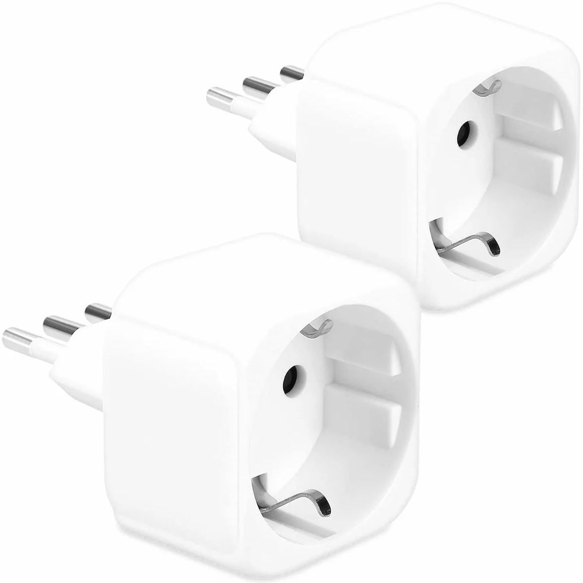 kwmobile Adapter Podróżny Włochy Typ L, Schuko EU do Gniazdka Typu L, Biały