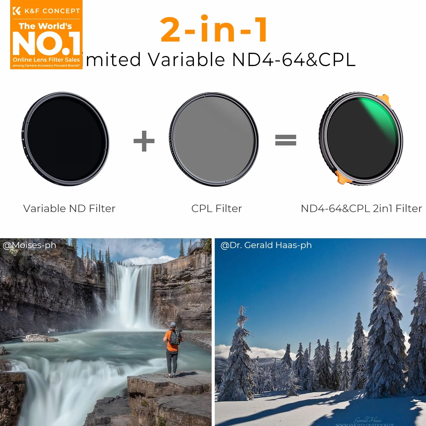 K&F Concept Nano-X ND 67 mm CPL&ND4-ND64 2 w 1 Wielofunkcyjny Filtr Szary i Polaryzacyjny CPL