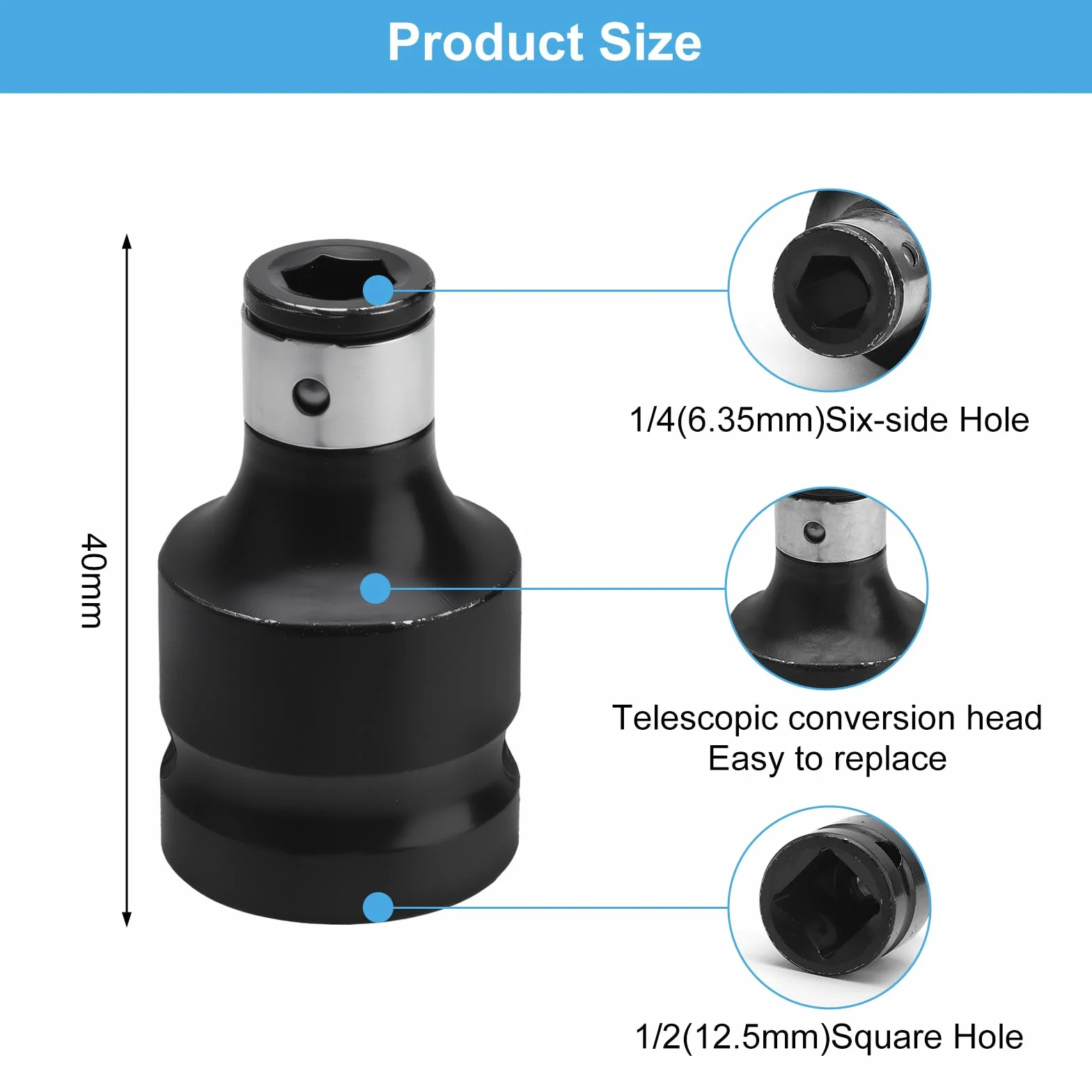 2 szt. adaptera do kluczy udarowych Impact Bit Holder Socket 1/2 do 1/4 cala wkładka do wkrętarki, wielofunkcyjne narzędzie do kluczy elektrycznych i zapadków