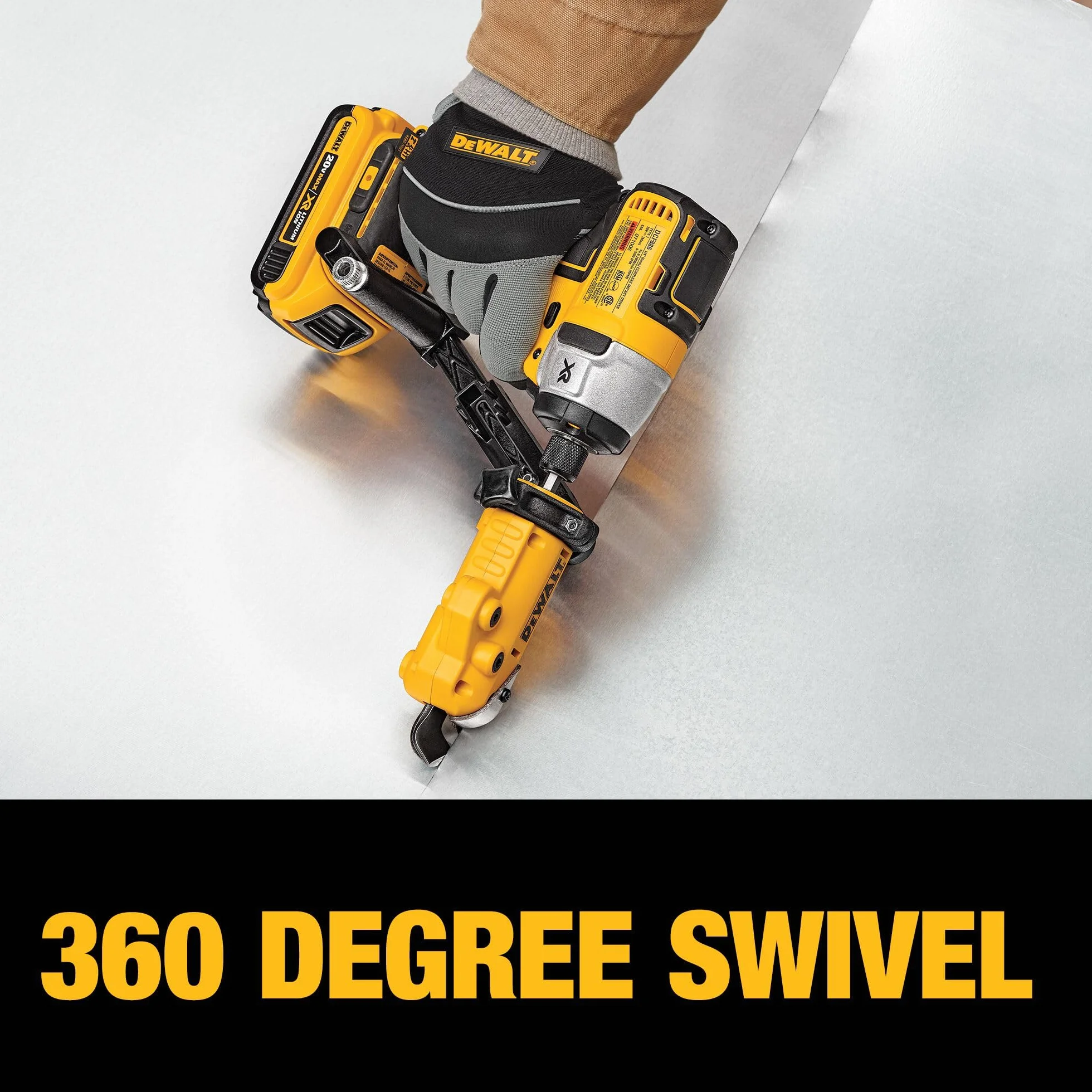 DEWALT DWASHRIR Metalowe nożyce mocujące, gotowe do uderzenia, czarny/żółty