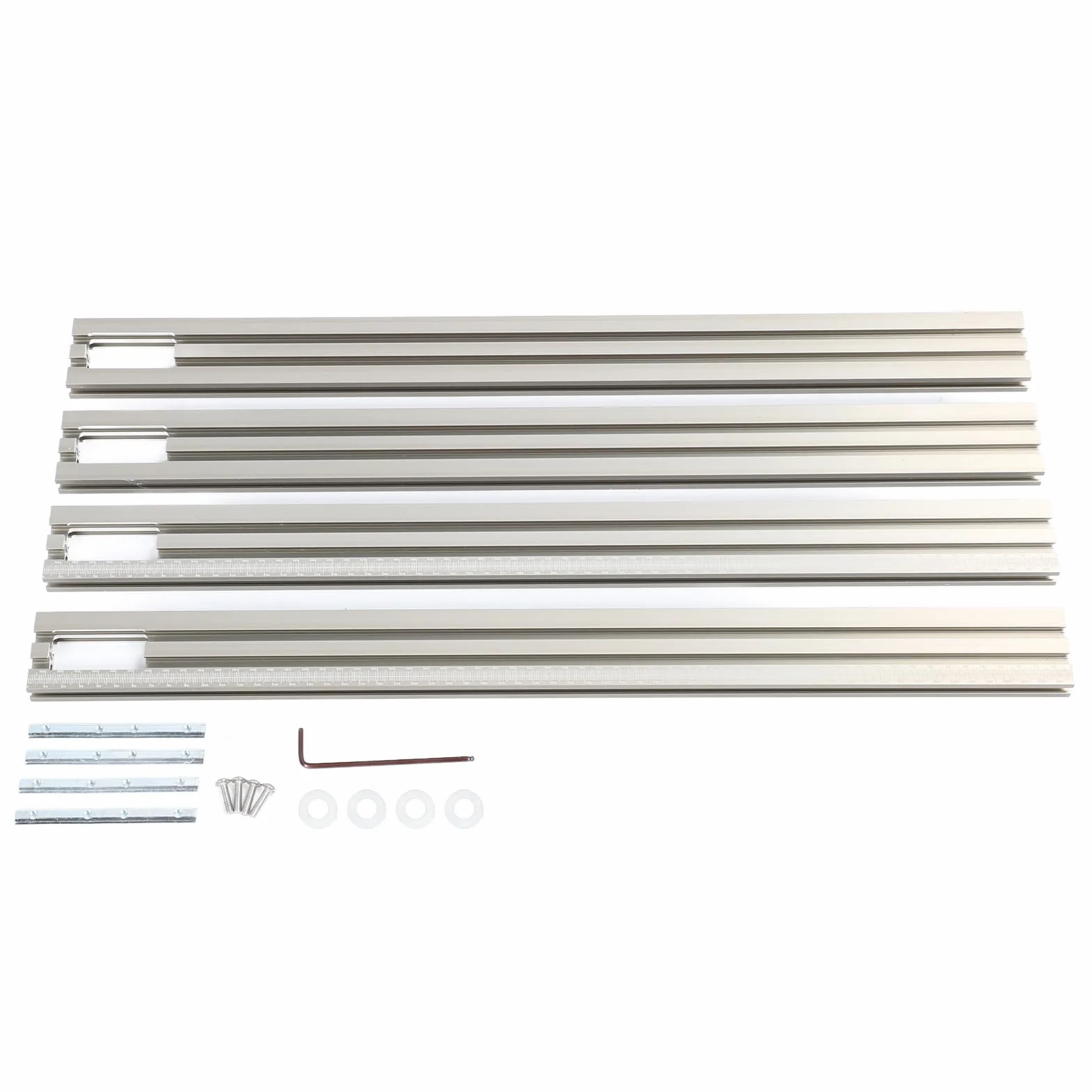 Regulowana Płyta Montażowa Zestaw do łączenia Szyn Prowadzących do Obróbki Drewna z Materiałem ze Stopu Aluminium 600 Mm 23,62 Cala, Anodowany, Gładki Podkład do pił Gąsienicowych