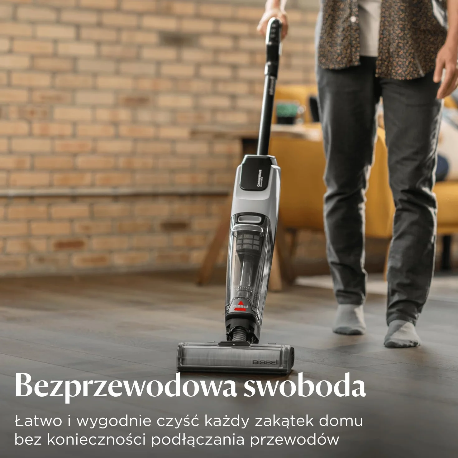 BISSELL CrossWave OmniForce, Odkurzacz Bezprzewodowy Mokro i Sucho, Odkurzanie i Mycie lub tryb Wyłącznie Odkurzania, Odkurzacz Piorący o Wysokiej Mocy, 240m² Czyszczenia Wielopowierzchniowego, 3912N