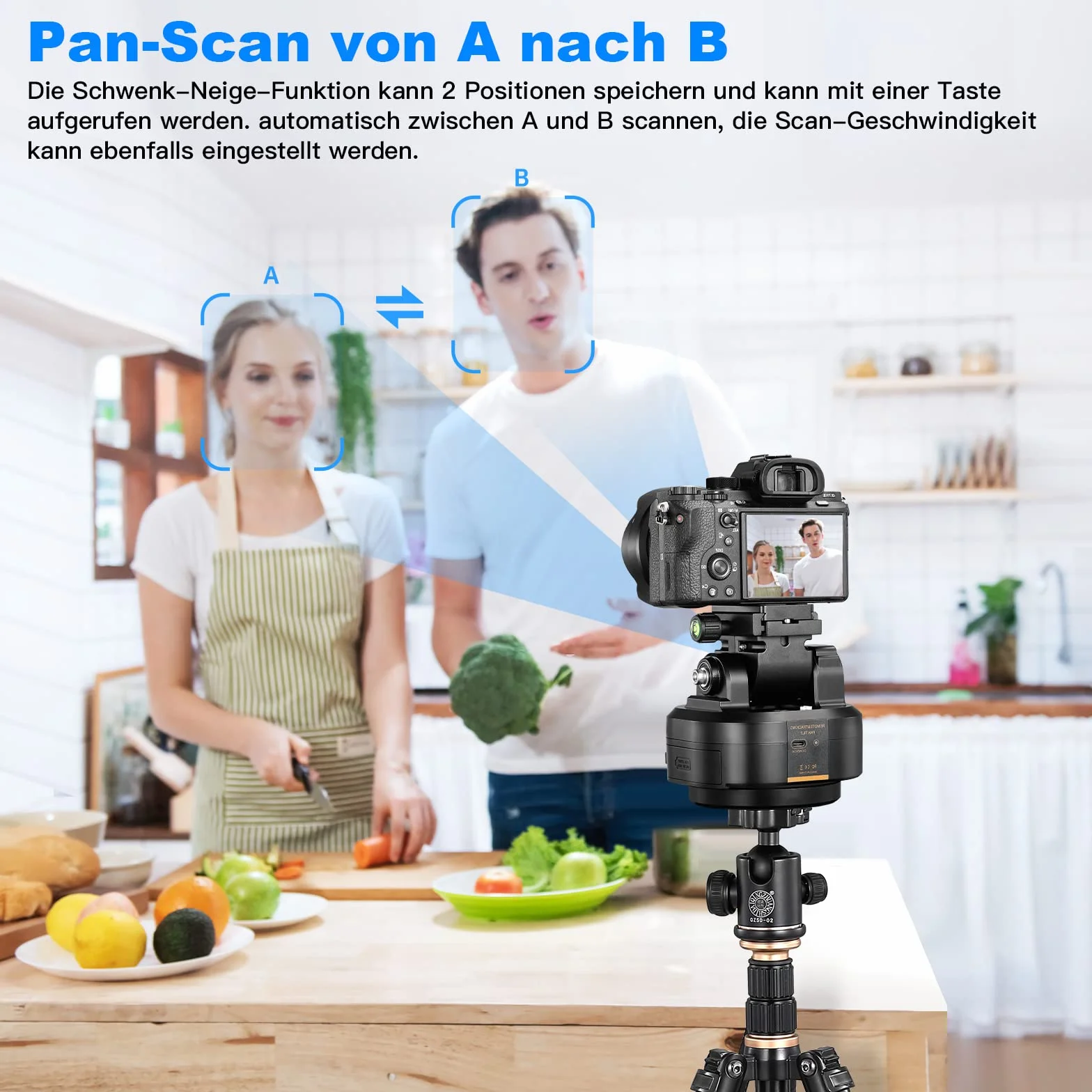 Soonpho M6 zmotoryzowana głowica statywu 360°, elektryczna, zdalna, panoramiczna z zaciskiem telefonicznym i AI Face Tracking, rozpoznawanie gestów