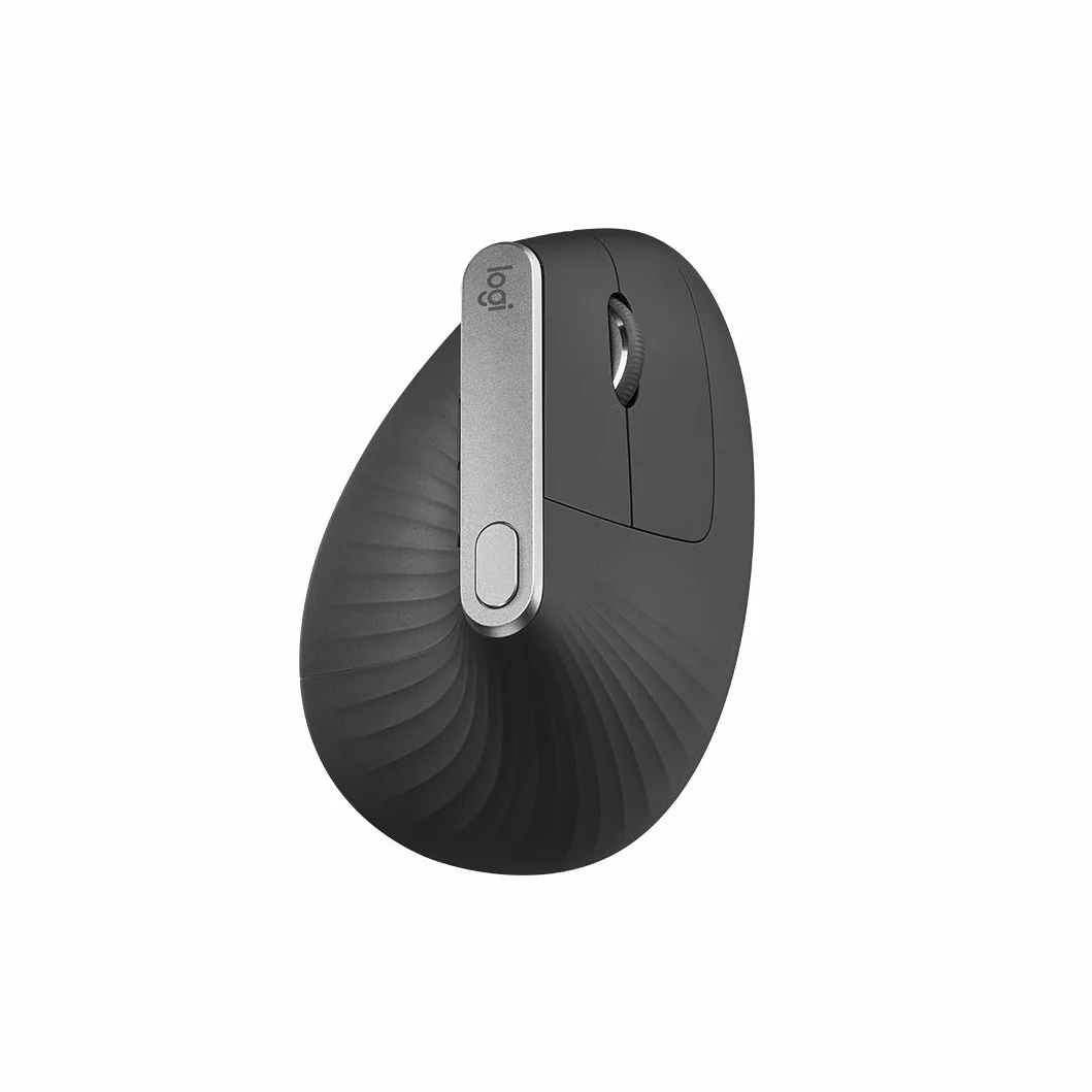 Logitech MX Vertical Ergonomiczna mysz dla wielu urządzeń, bezprzewodowa Bluetooth lub 2,4 GHz z USB Unifying, optyczne śledzenie 4K DPI, 4 przyciski, szybkie ładowanie, PC/Mac/iPad - Czarny